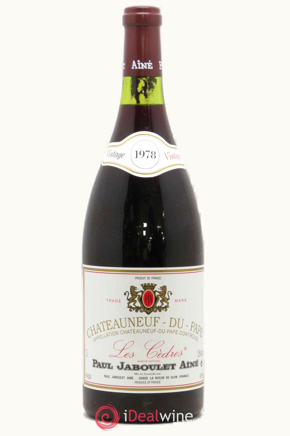 Paul Jaboulet Aîné Paul Jaboulet Aîné Les Cedres Châteauneuf-du-Pape Rhône, France, 1976