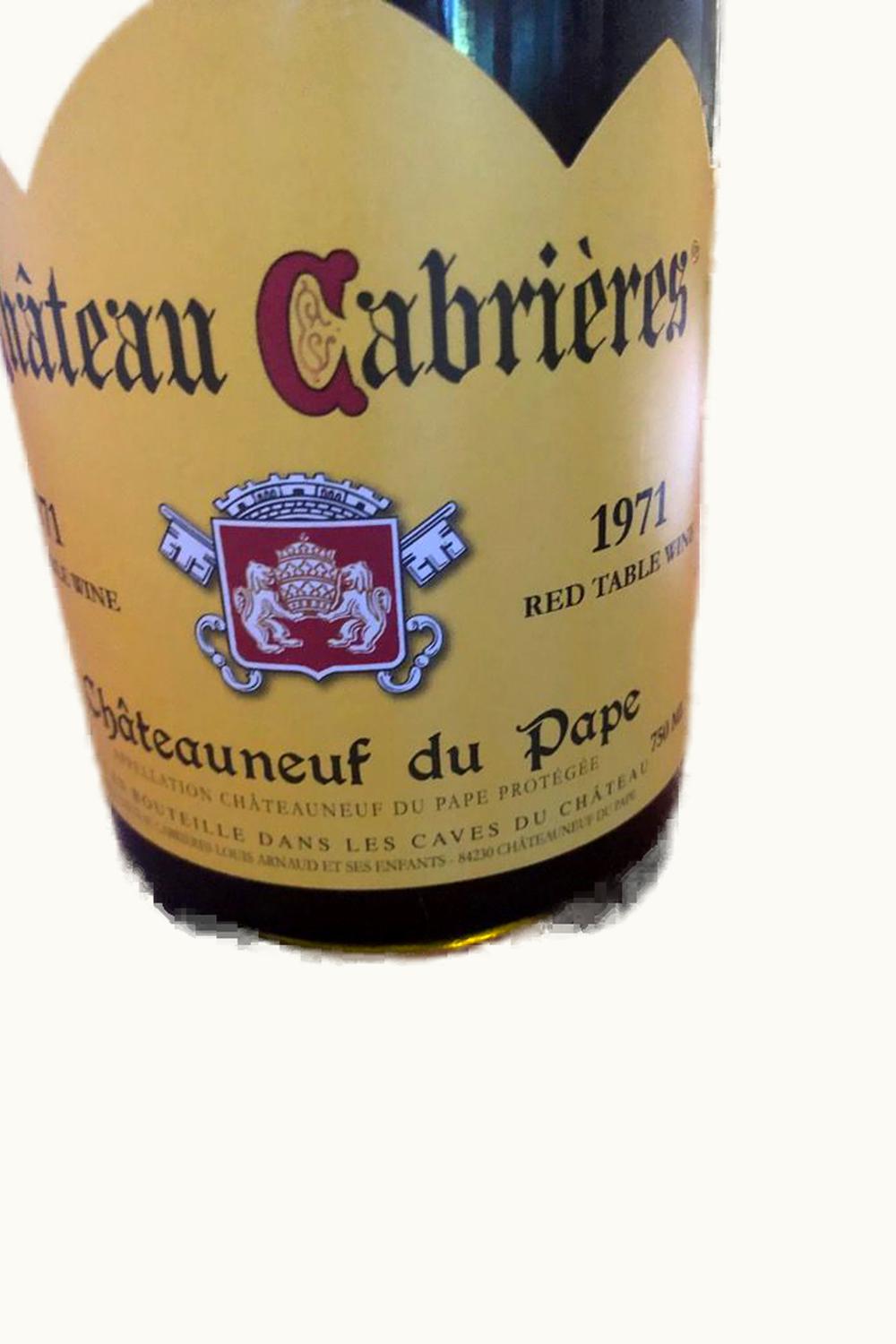 Château Cabrières Château Cabrières Châteauneuf-du-Pape Rhône, France, 1971