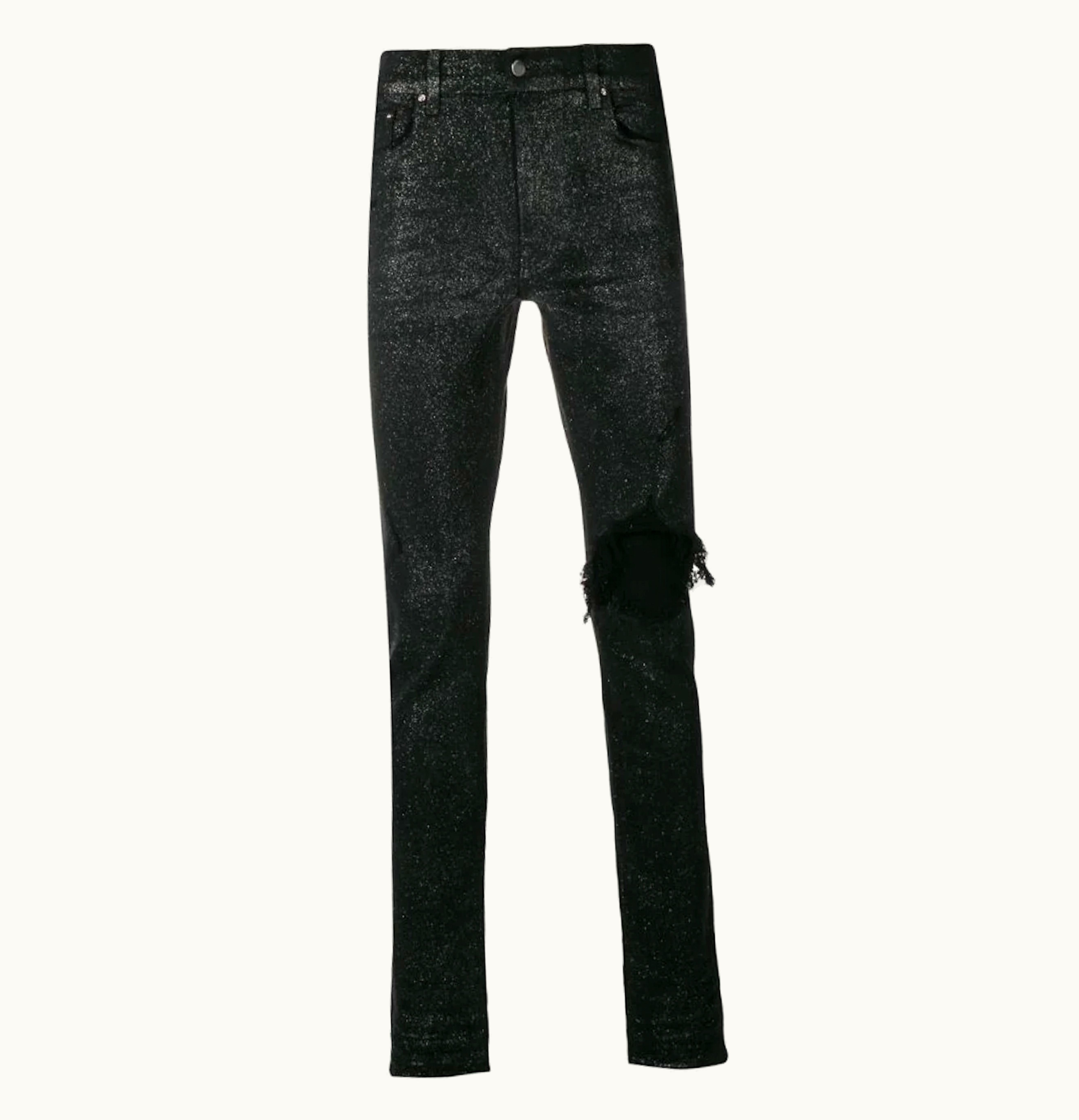 Amiri AMIRI Glitter Broken Skinny Jean Black