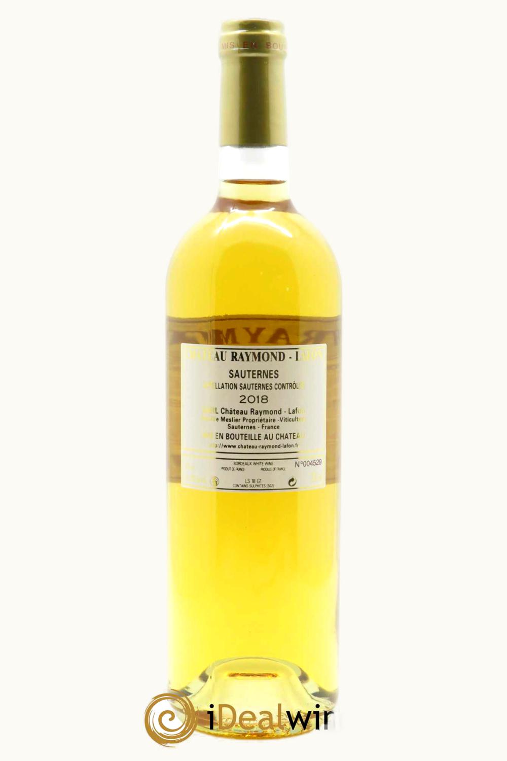 Château Raymond-Lafon Château Raymond-Lafon Sauternes Bordeaux, France, 2018