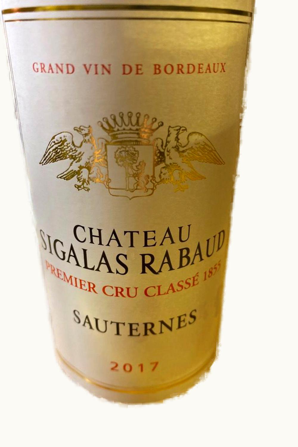 Château Sigalas-Rabaud Château Sigalas-Rabaud Sauternes Bordeaux, France, 2017