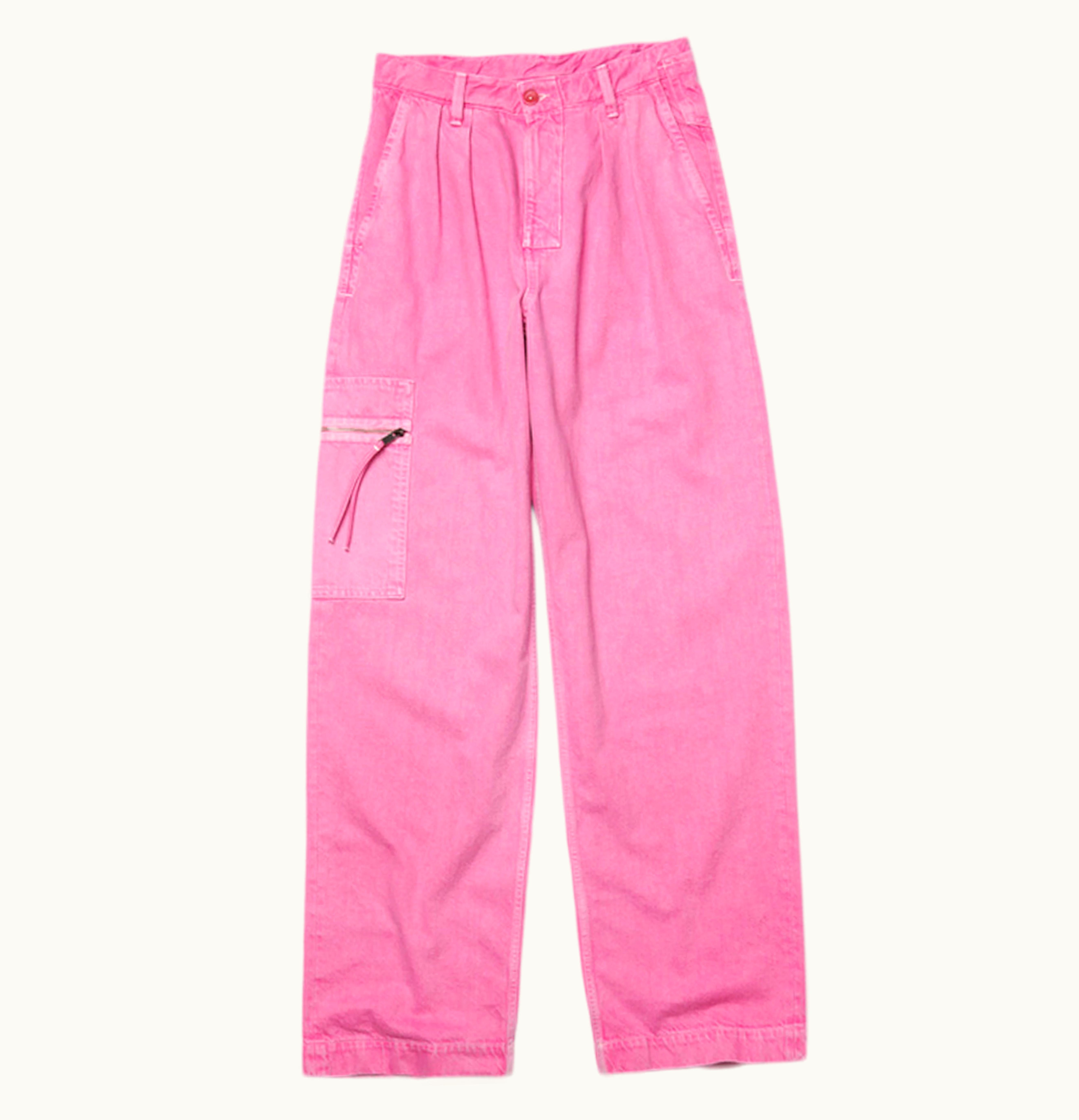 Jacquemus Jacquemus Le de Nimes Bicou Pleated Cargo Jeans Pink White