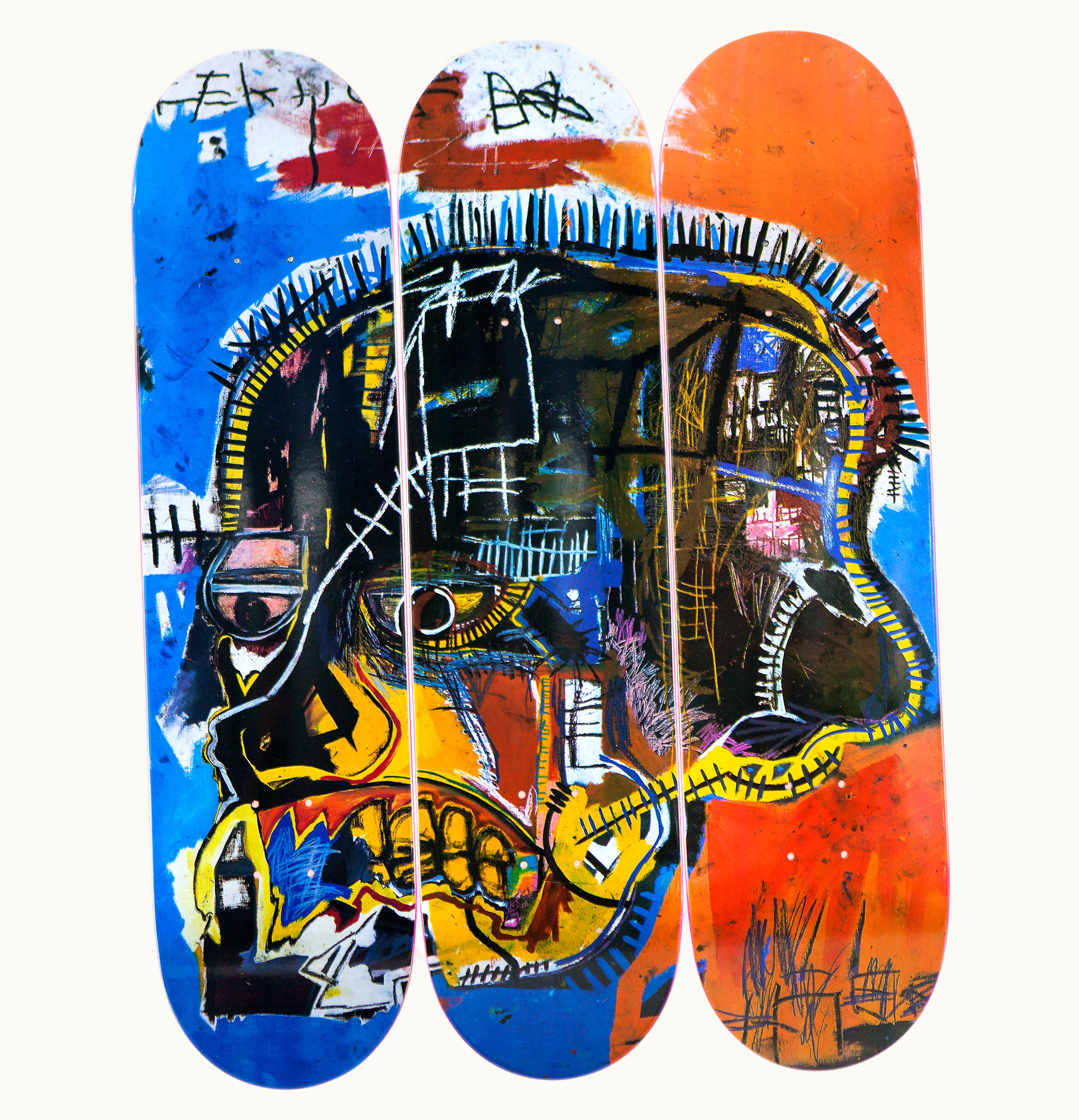 The Skateroom The Skateroom Jean Michel Basquiat Skull Skate Deck Set Blue Orange