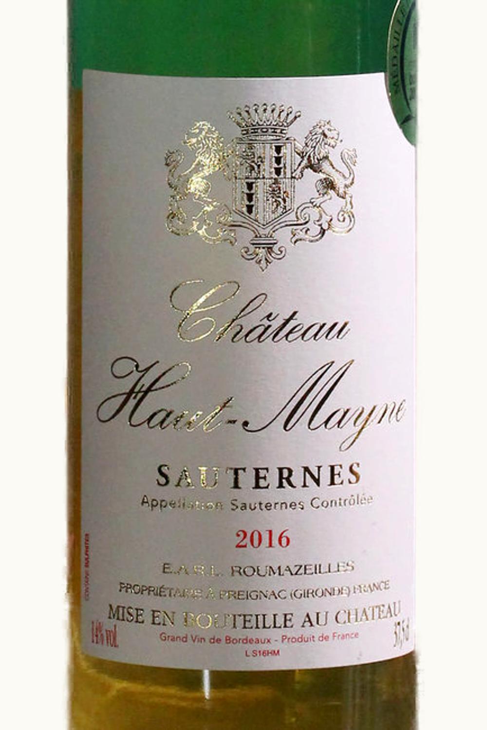 Haut Mayne Haut Mayne Sauternes Bordeaux, France, 2016