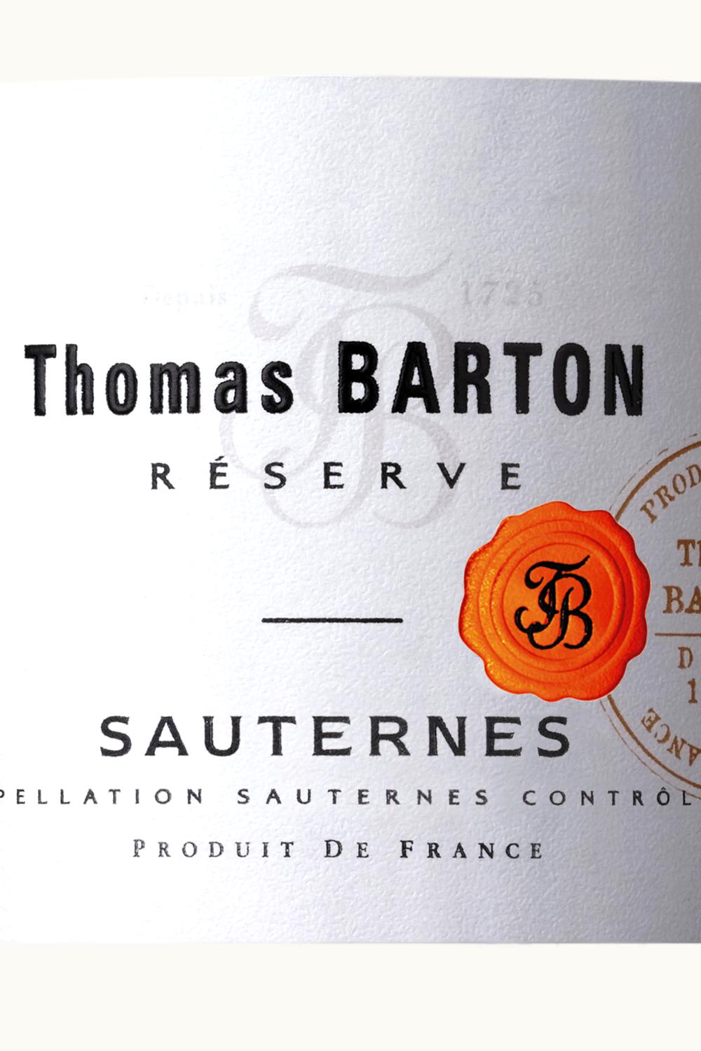 Barton & Guestier Barton Guestier Thomas Rsrv Sauternes Bordeaux, France, 2016