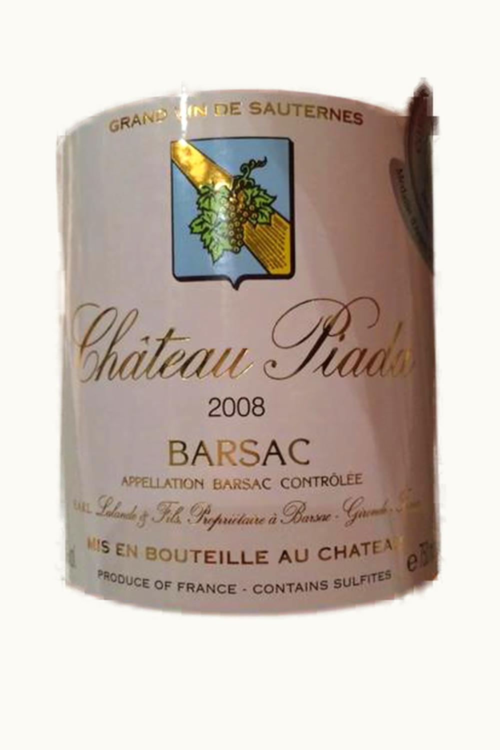 Château Piada Château Piada Barsac Sauternes Bordeaux France, 2011