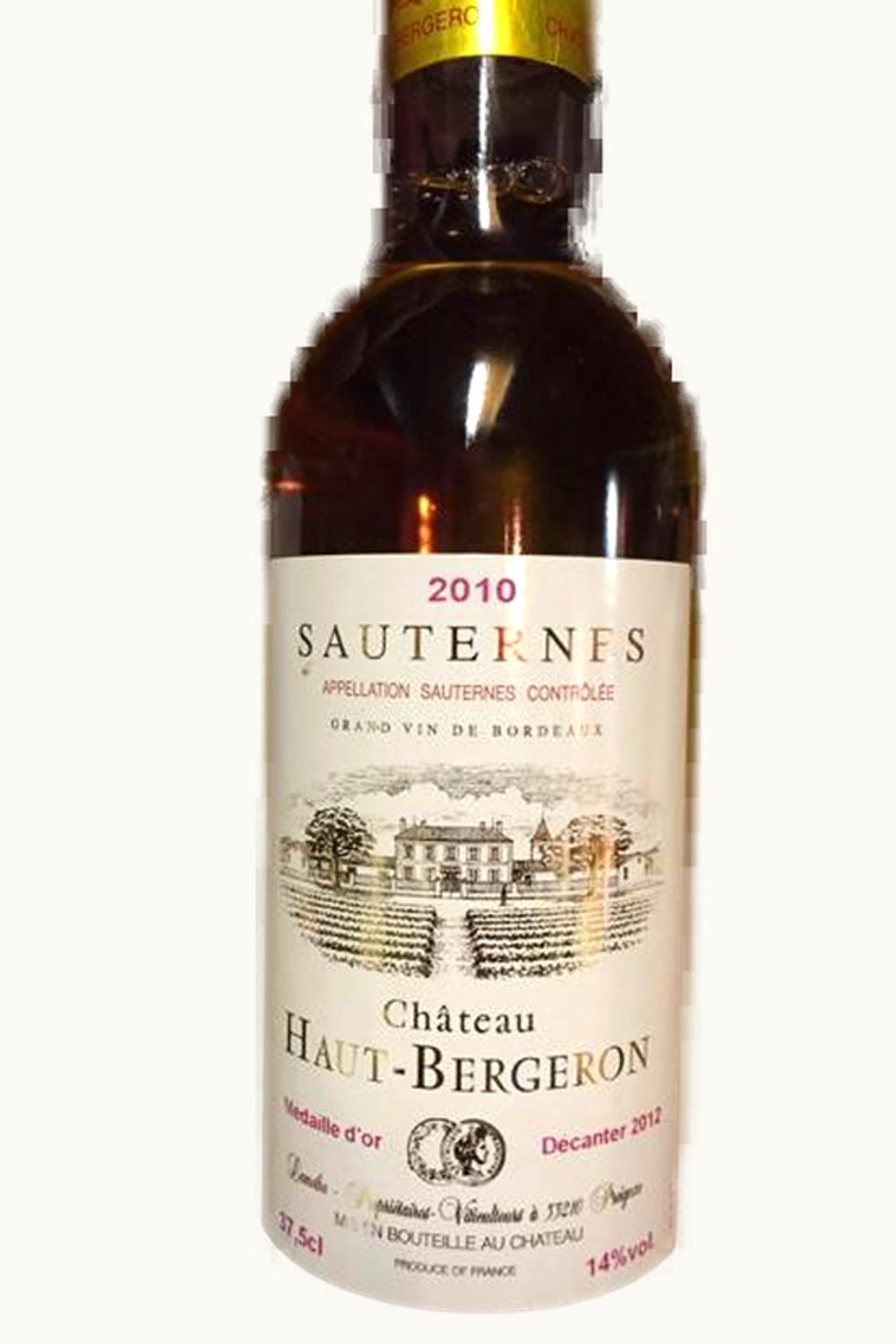 Haut Bergeron Haut Bergeron Sauternes Bordeaux France, 2010