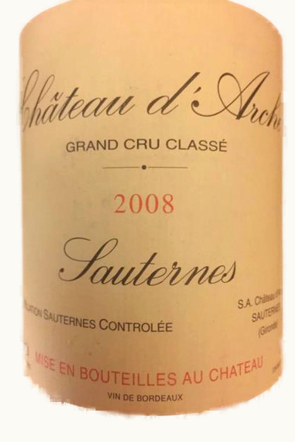 Château d'Arche Château d'Arche Sauternes Bordeaux France, 2008