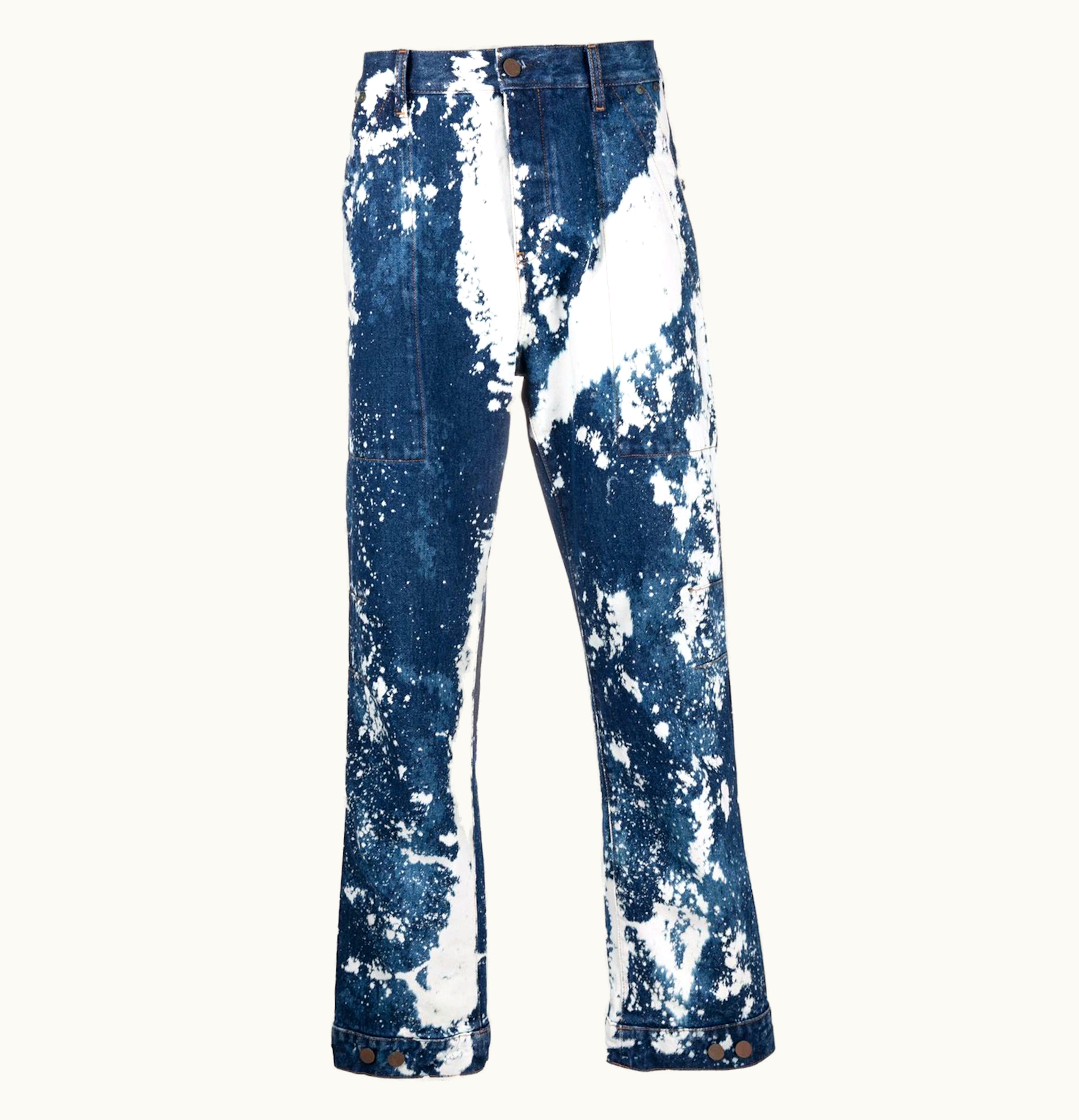 Palm Angels Palm Angels Galaxy Dyed Loose Fit Jeans Blue Brown