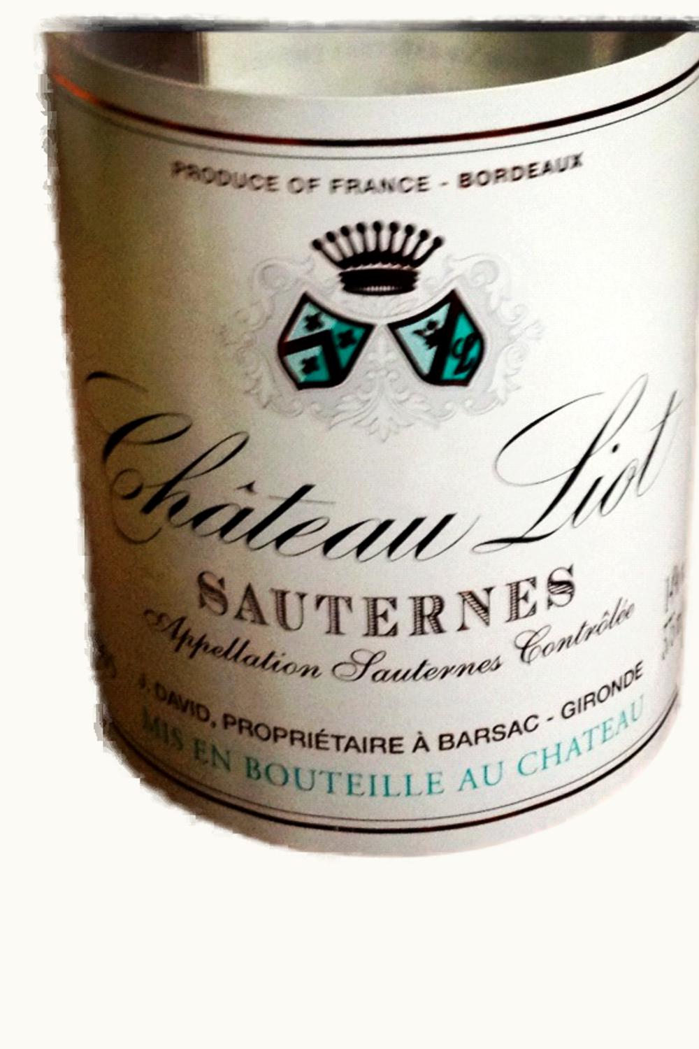 Château Liot Liot Sauternes Bordeaux France, 2005