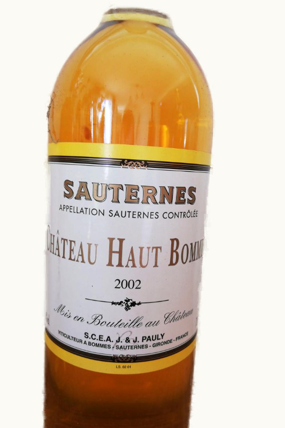 Haut Bommes Haut Bommes Sauternes Bordeaux France, 2002