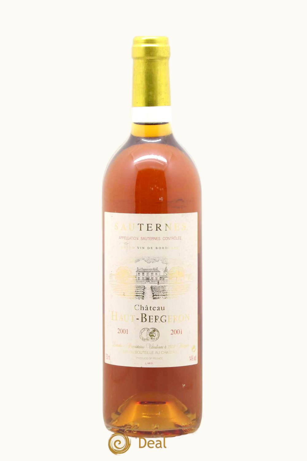 Haut Bergeron Haut Bergeron Sauternes Bordeaux France, 2001 UZ0697048