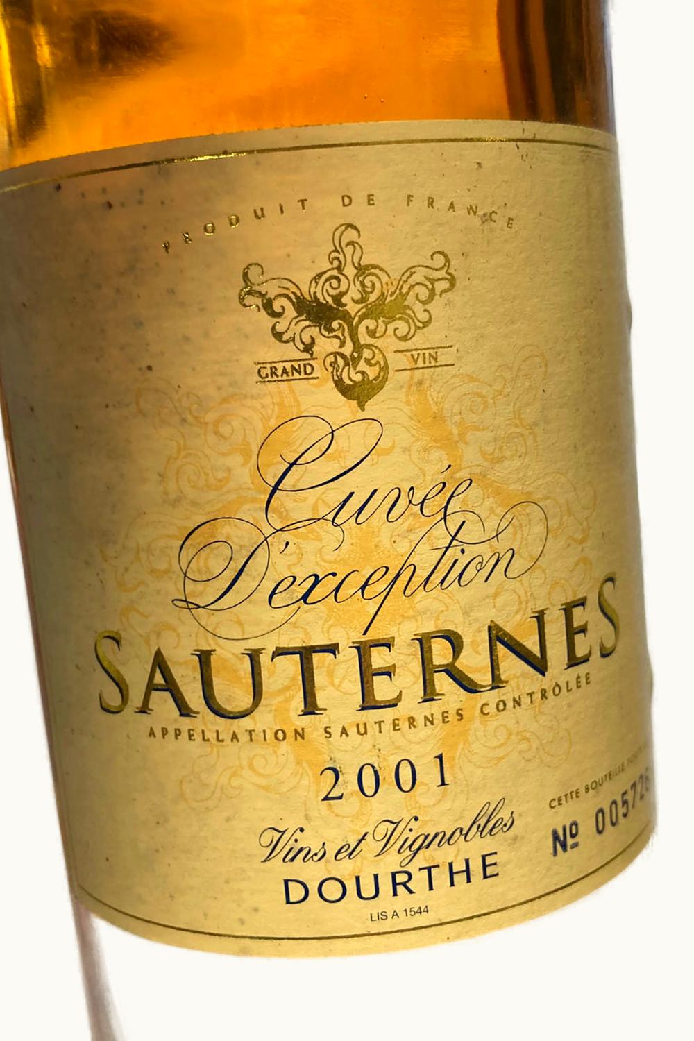 Dourthe Cuvee d'Exception Dourthe Cuvee d'Exception Sauternes Bordeaux France, 2001