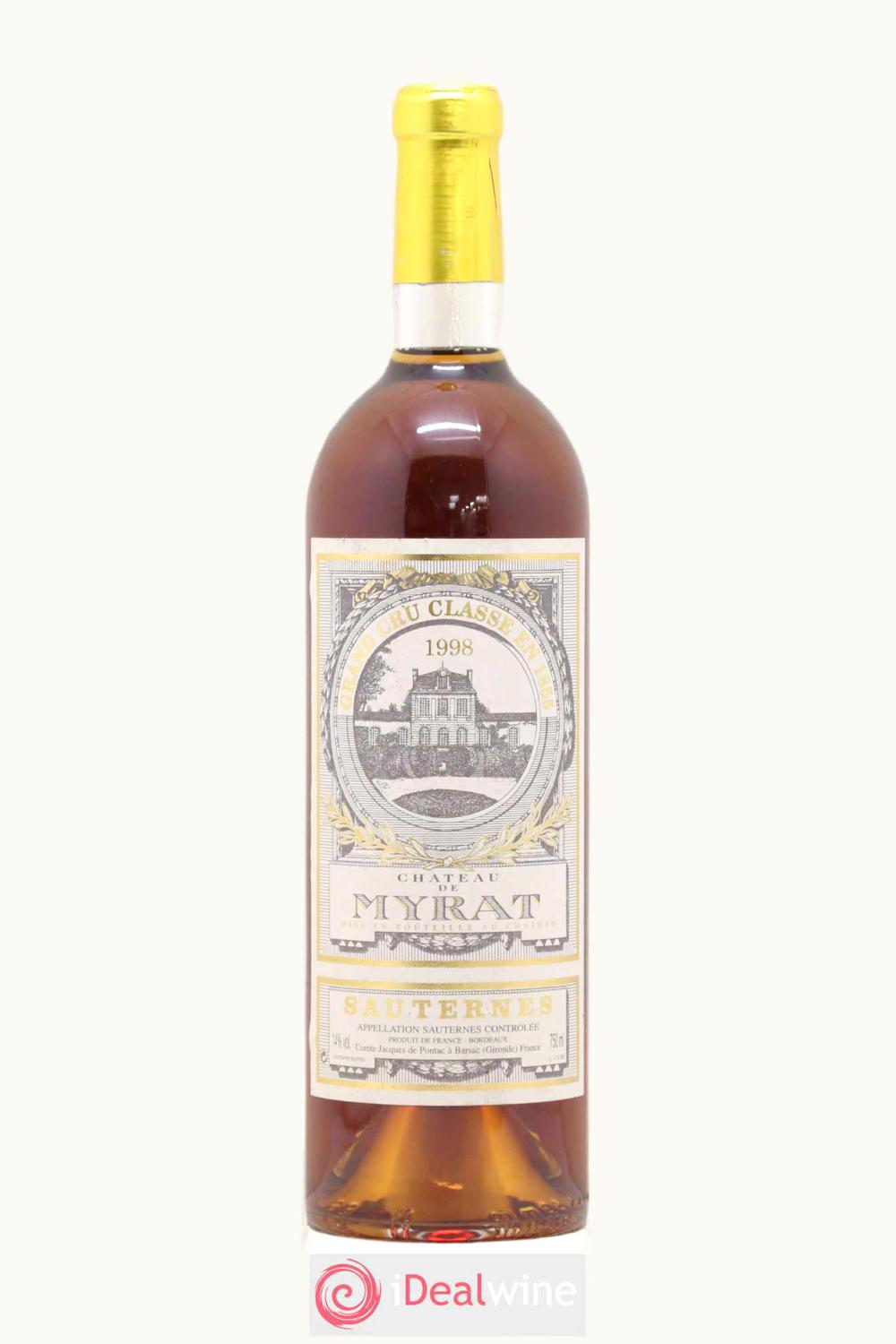 Château de Myrat Château de Myrat Sauternes Barsac, 1998