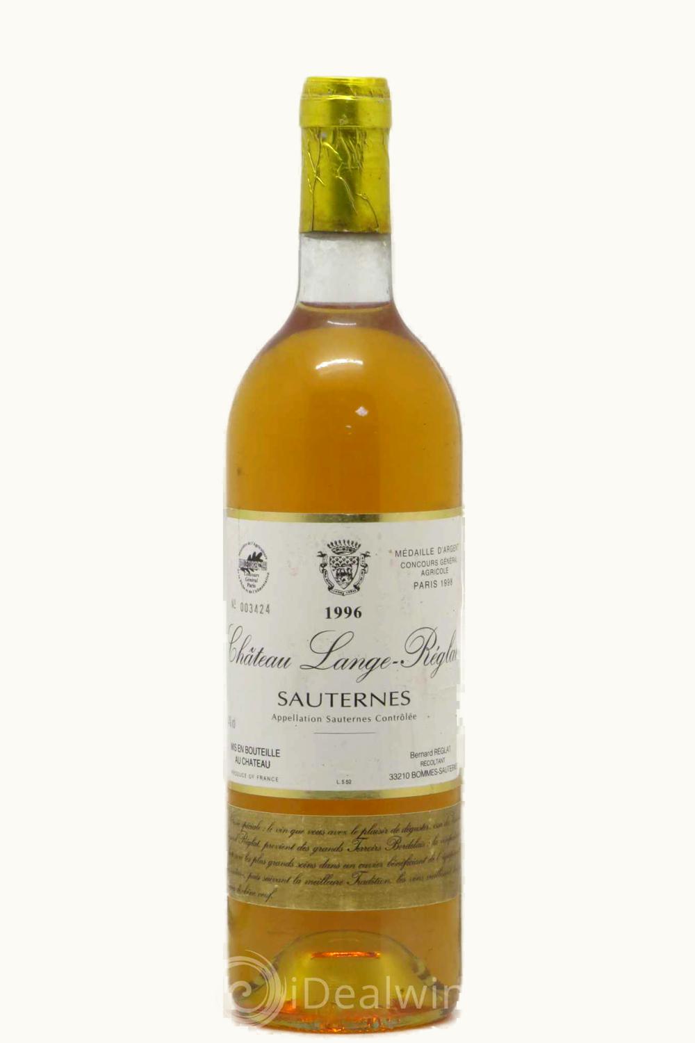 Bernard Reglat Lange Bernard Reglat Lange Sauternes, 1996