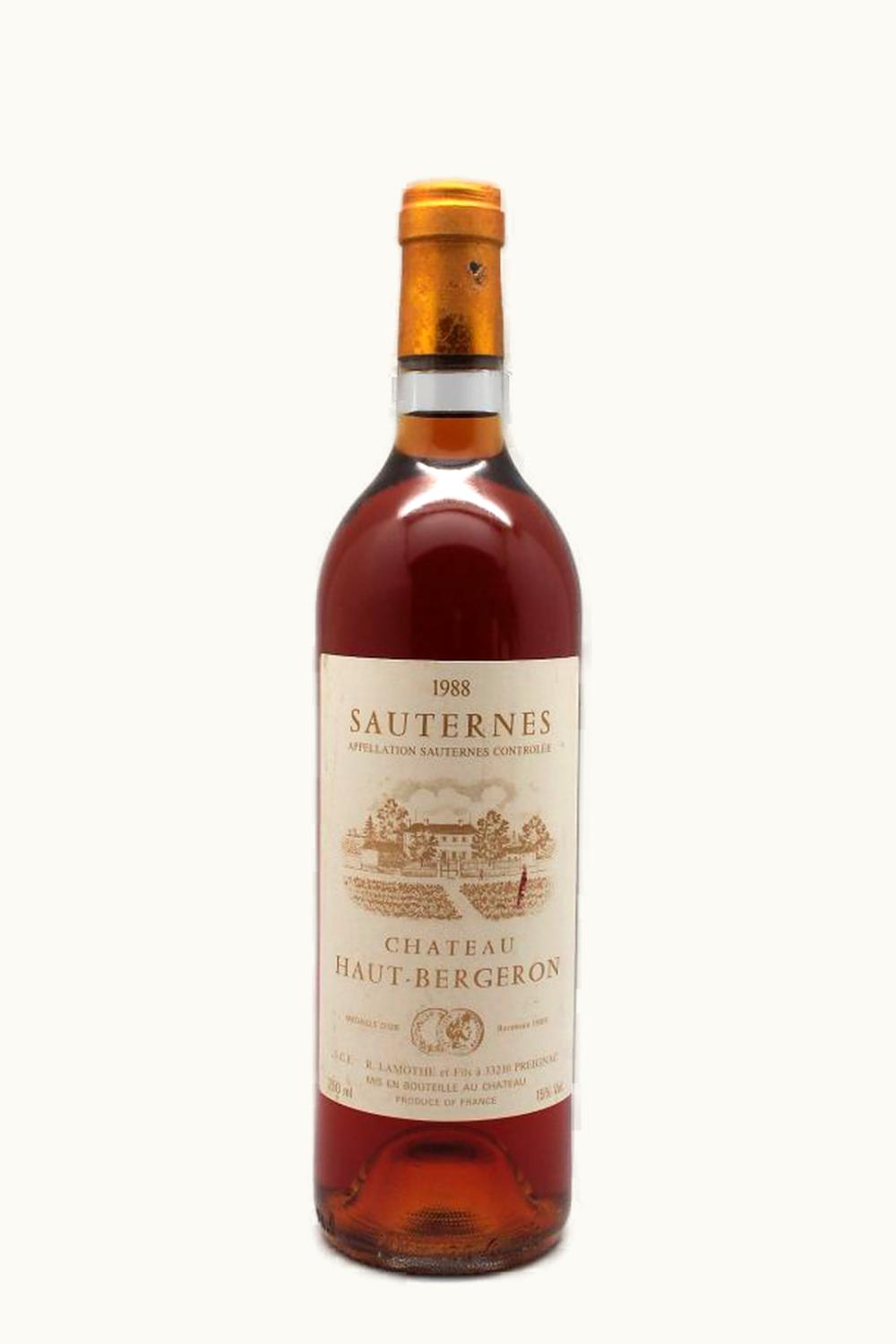 Haut Bergeron Haut Bergeron Sauternes, 1988