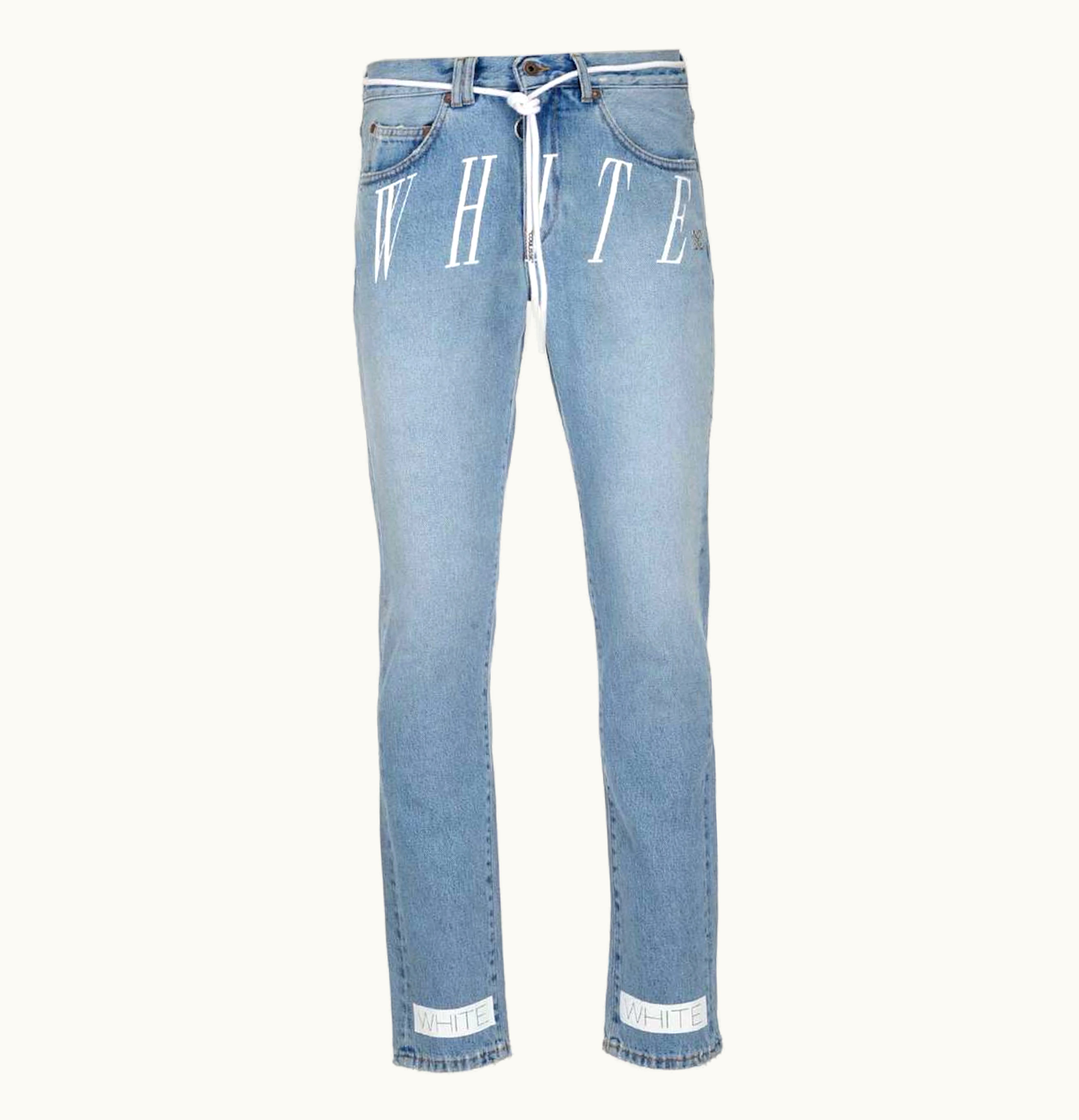 OFF-WHITE OFF WHITE Slim Bleach Denim Jeans Bleach Fuchsia