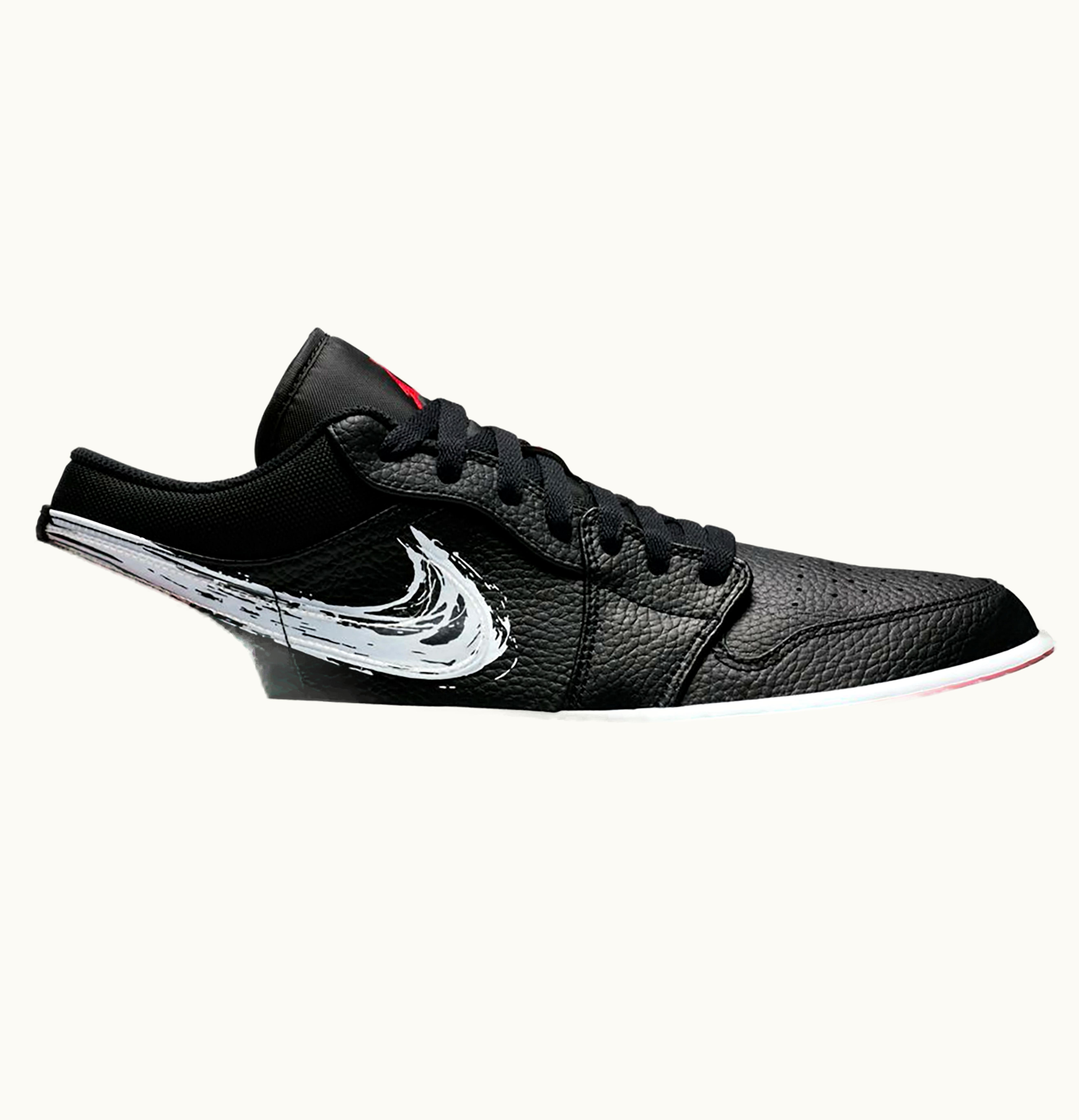 Jordan Air Jordan 1 Low Brushstroke Swoosh Black