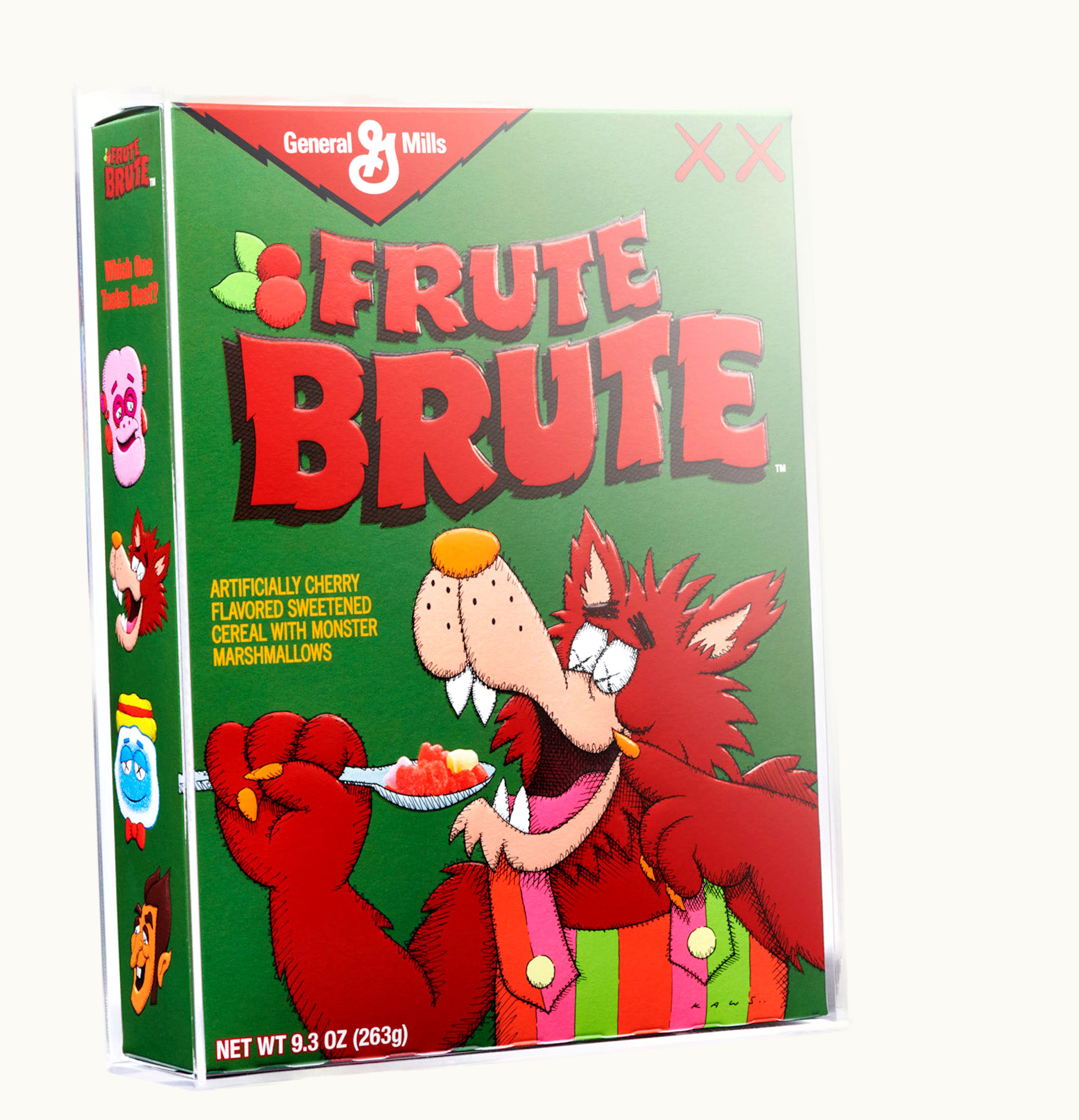 KAWS KAWS Monsters Frute Brute Cereal Limited Edition in Acrylic Case Not Fit For Human Consumption