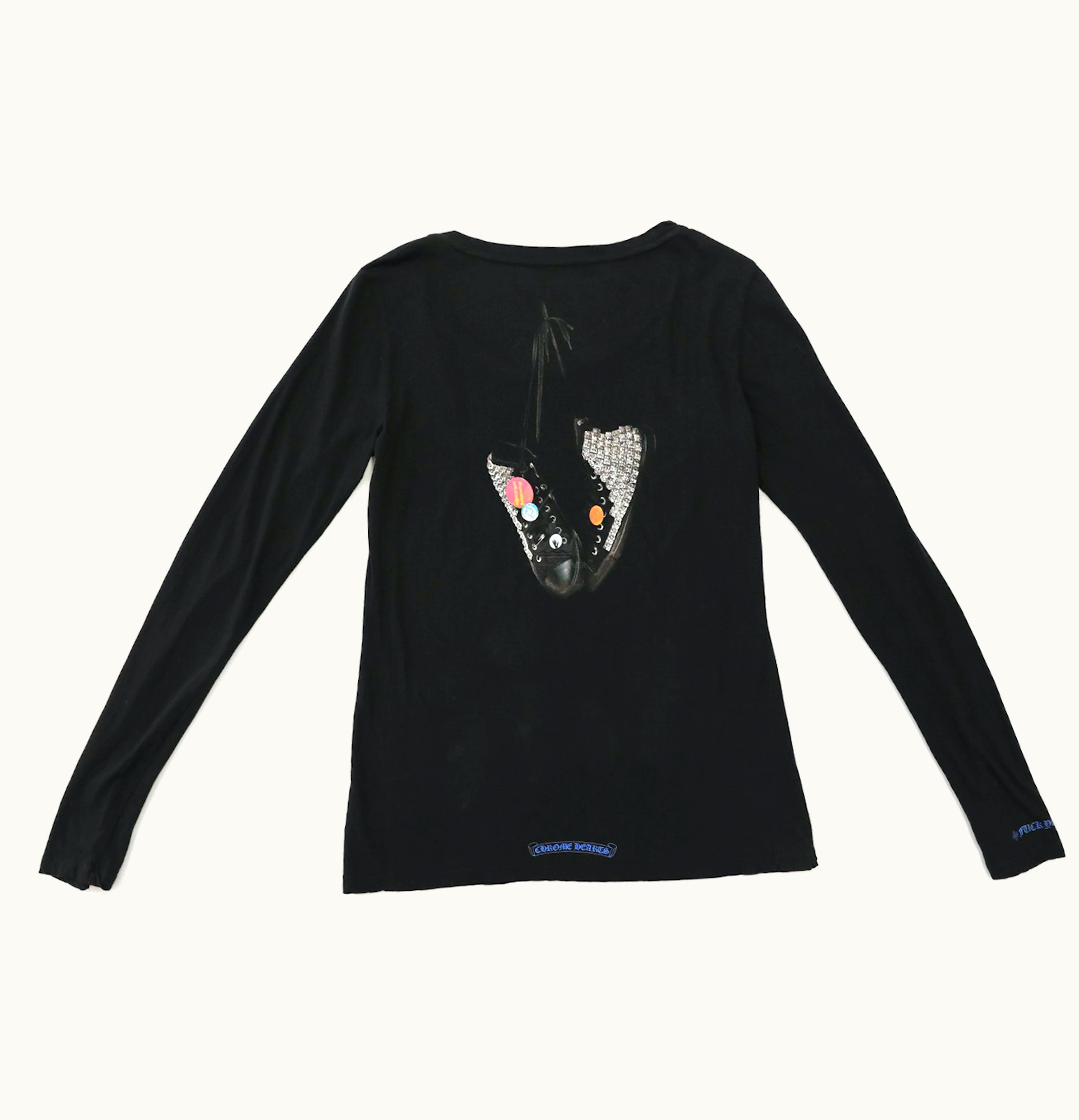 Chrome Hearts Chrome Hearts Womens Limited Converse Sneakers Longsleeve T Shirt Black