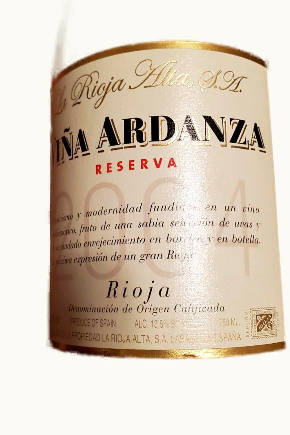 La S.A. La S.A. VIna Ardanza Rsrv DOCa Rioja Alta Spain, 2004