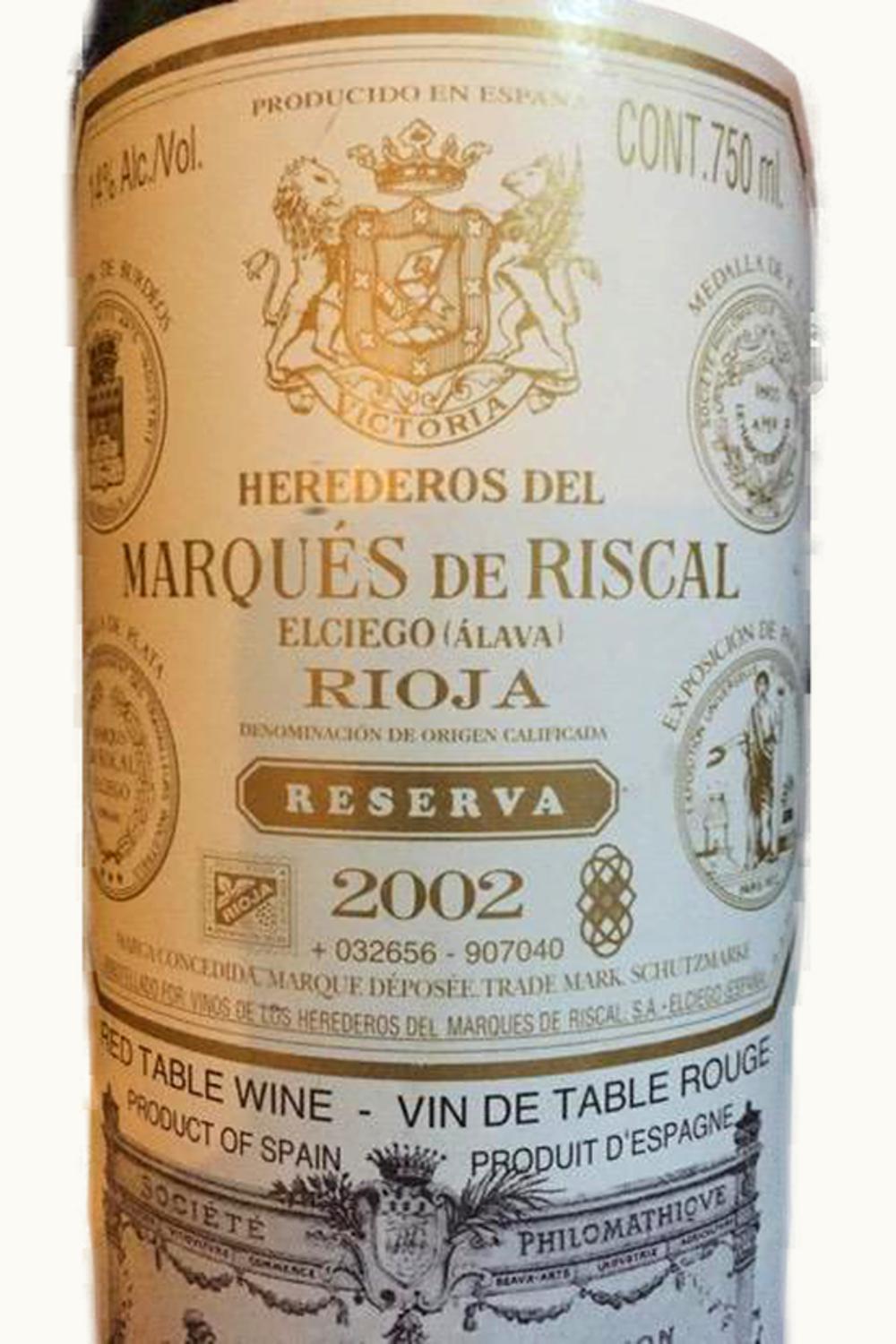 Marqués de Riscal Marqués de Riscal Baron de Chirel Reserva D.O.Ca Rioja Alavesa Spain, 2002