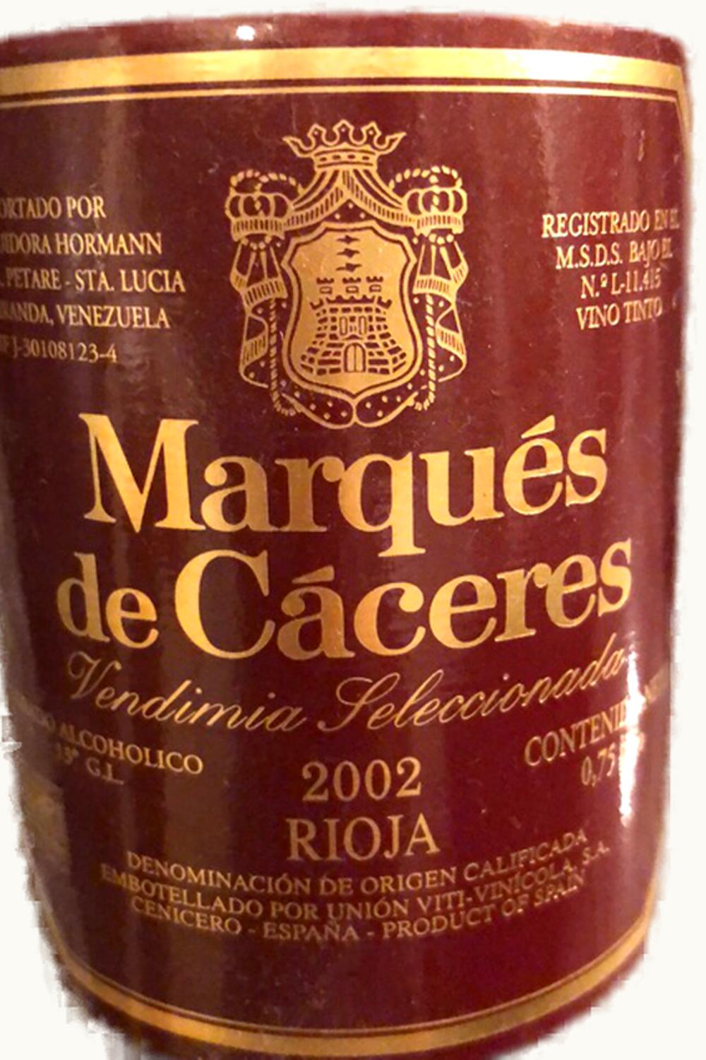Marqués de Cáceres Marqués de Cáceres Reserva D.O.Ca Rioja Alta Spain, 2002