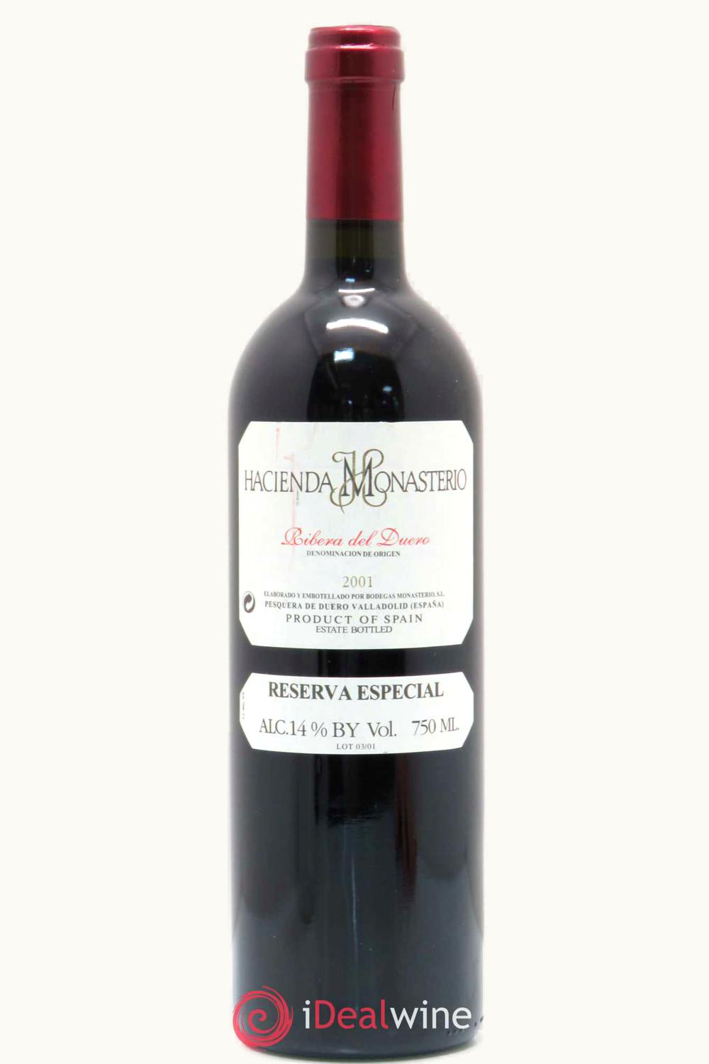 Hacienda Monasterio Rsrv Spc Ribera Duero, 2001