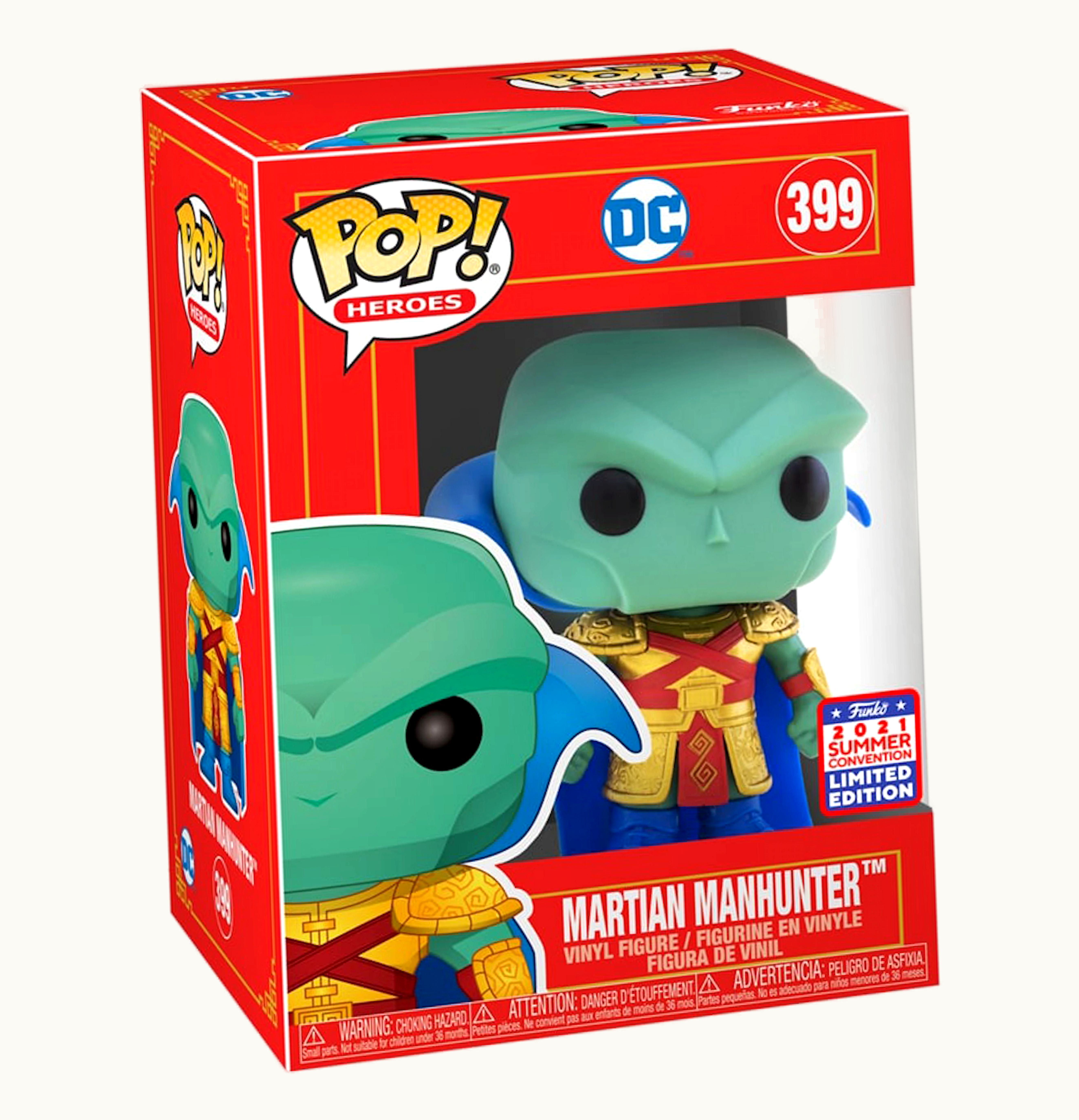 Funko Funko Pop Heroes DC Matian Manhunter Metallic Summer Convention Limited Edition Figure 399