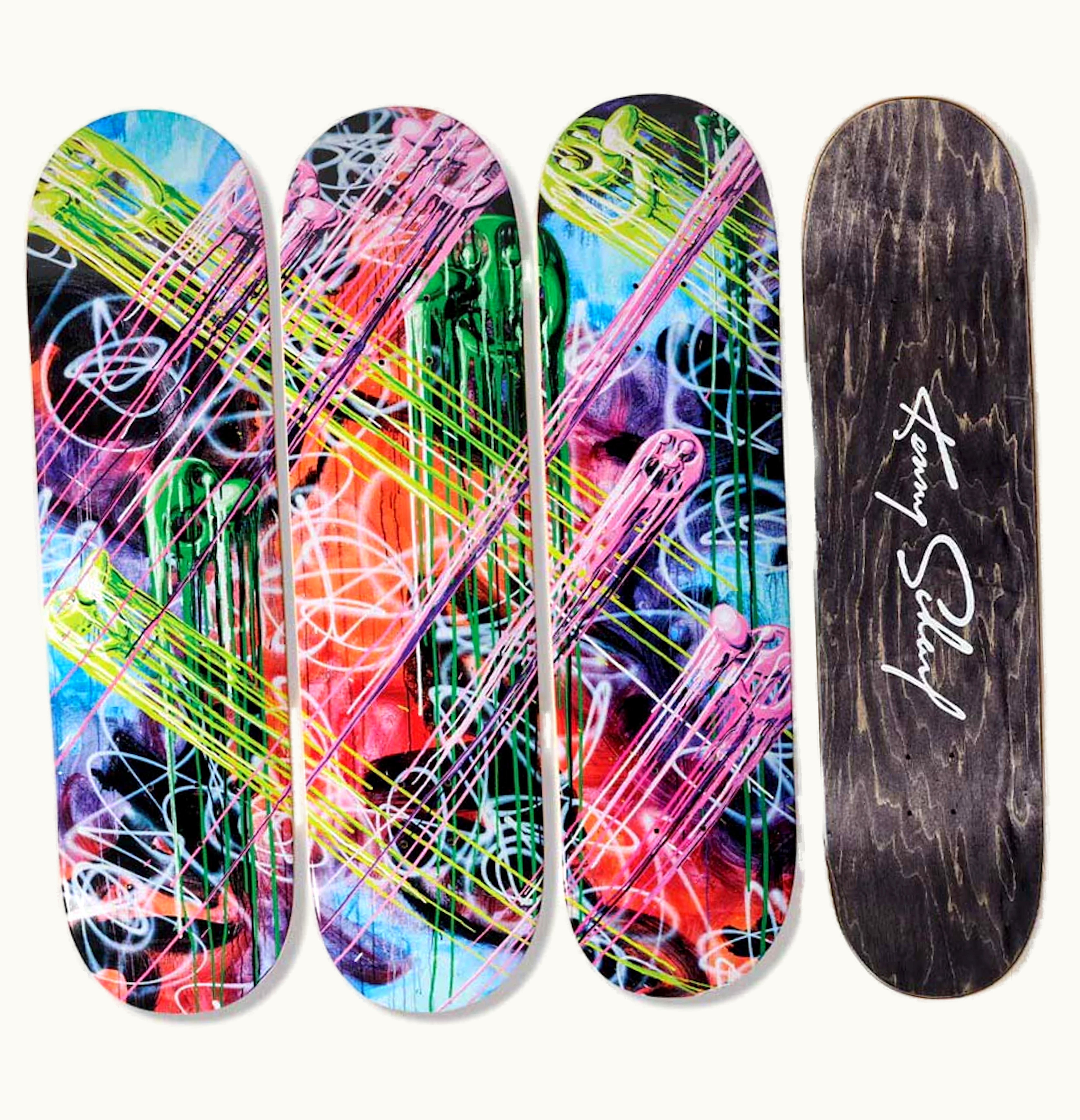Kenny Scharf Kenny Scharf Drip City Limited Edition Triptych Skateboard Deck Set of 3