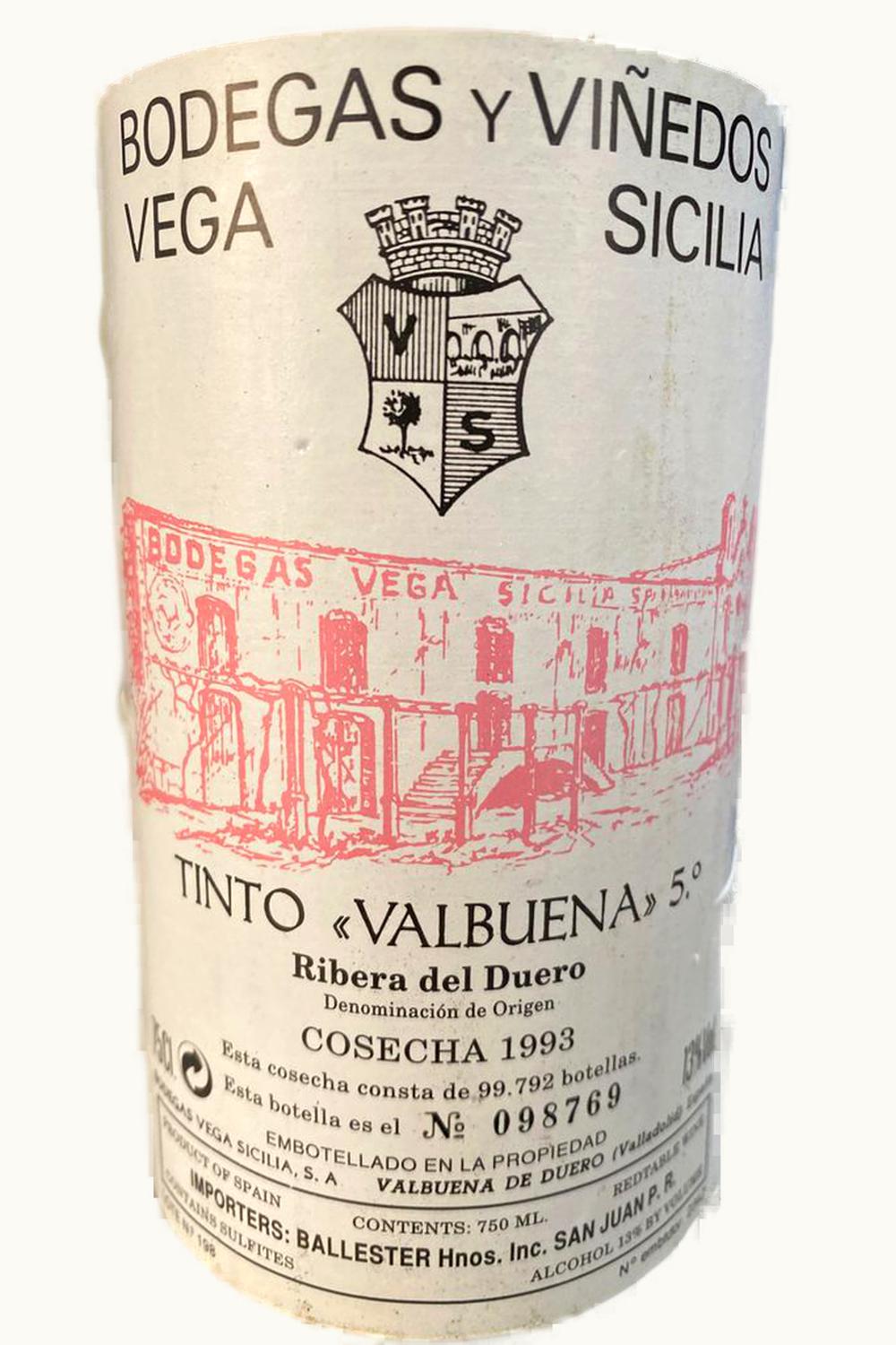 Vega Sicilia Vega Sicilia Tinto Valbuena Five Ribera Duero, 1993