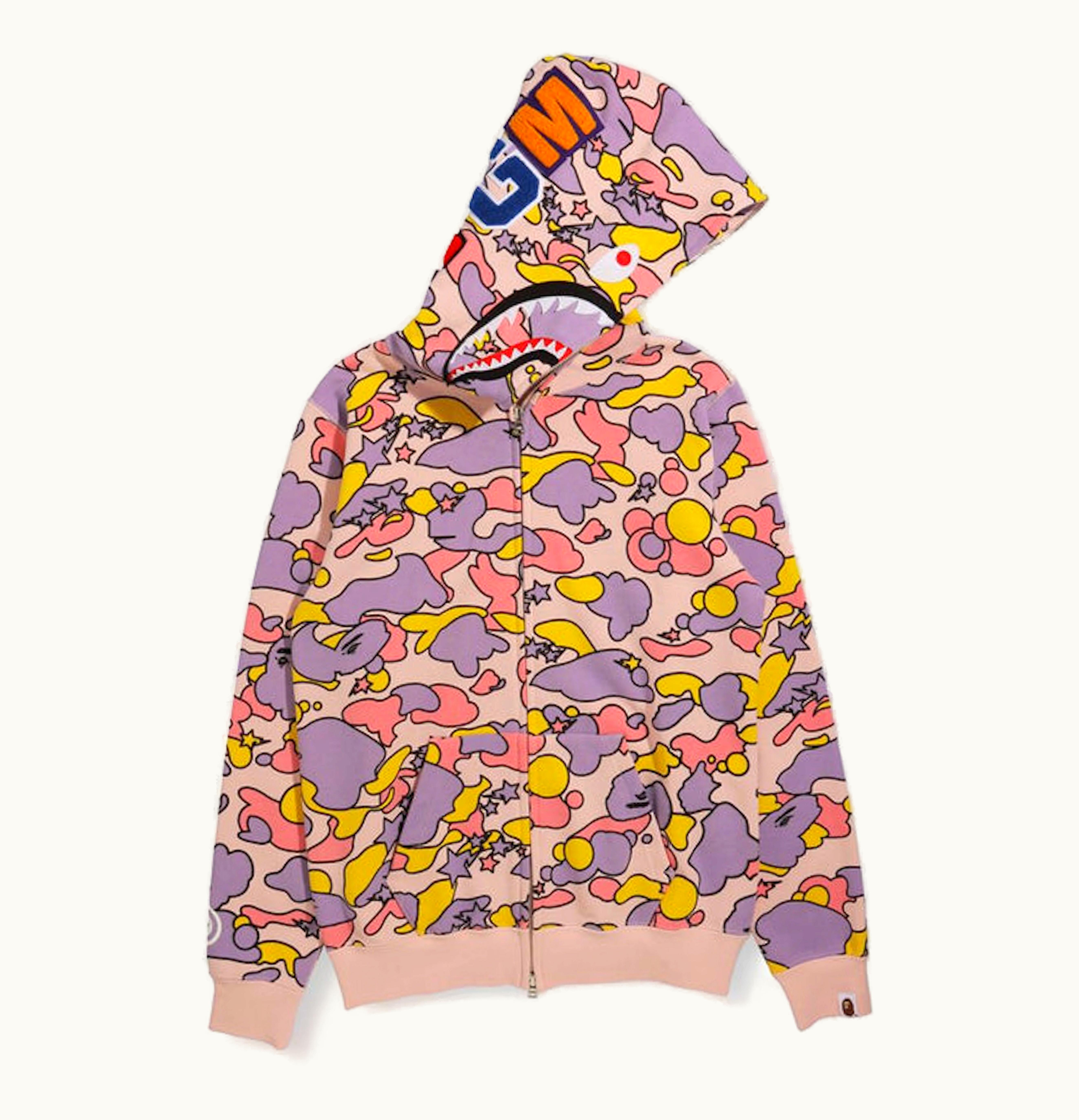 BAPE BAPE Sta Camo Shark Full Zip Hoodie Pink