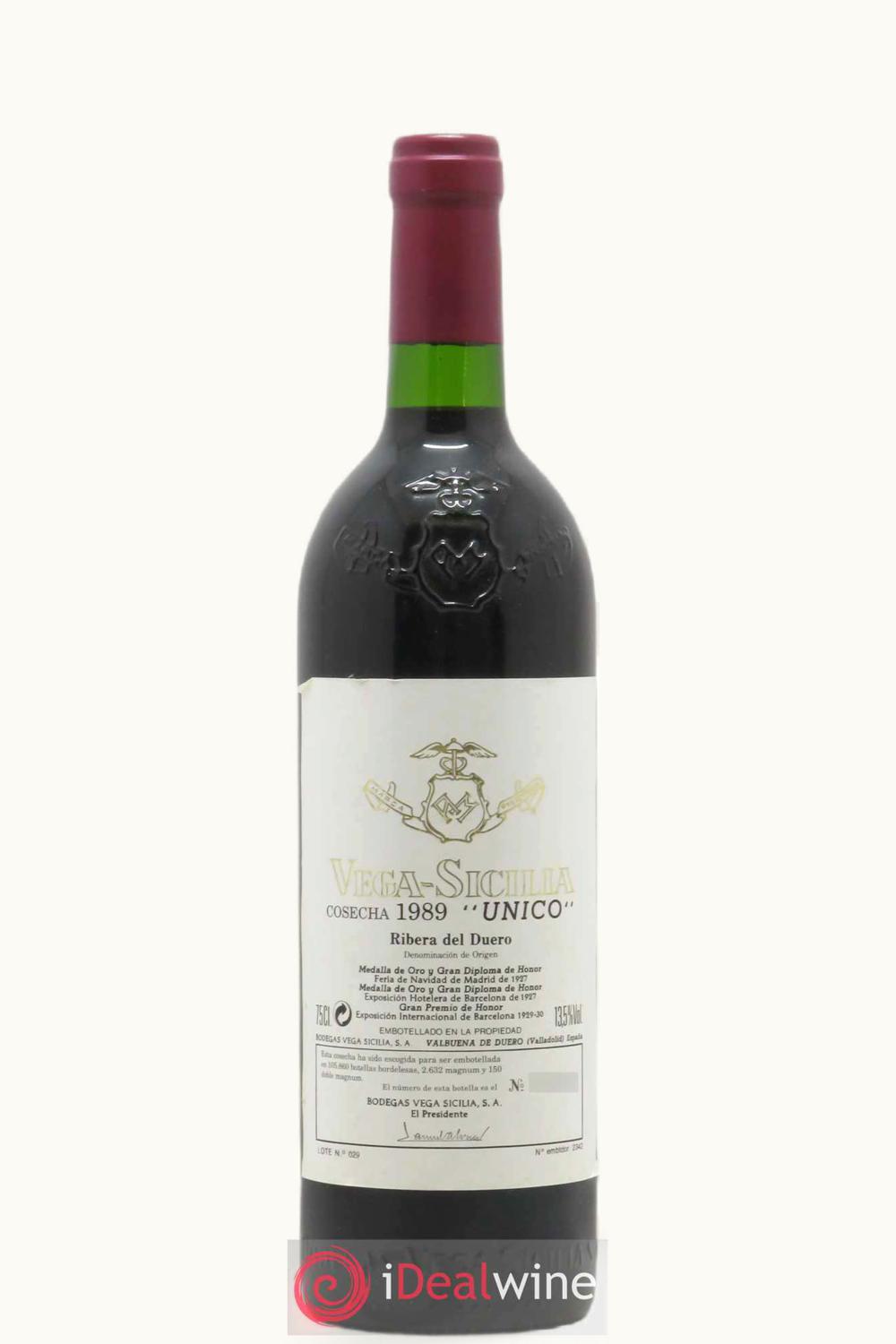 Vega Sicilia Vega Sicilia Unico Grand RSRV Ribera Duero, 1989
