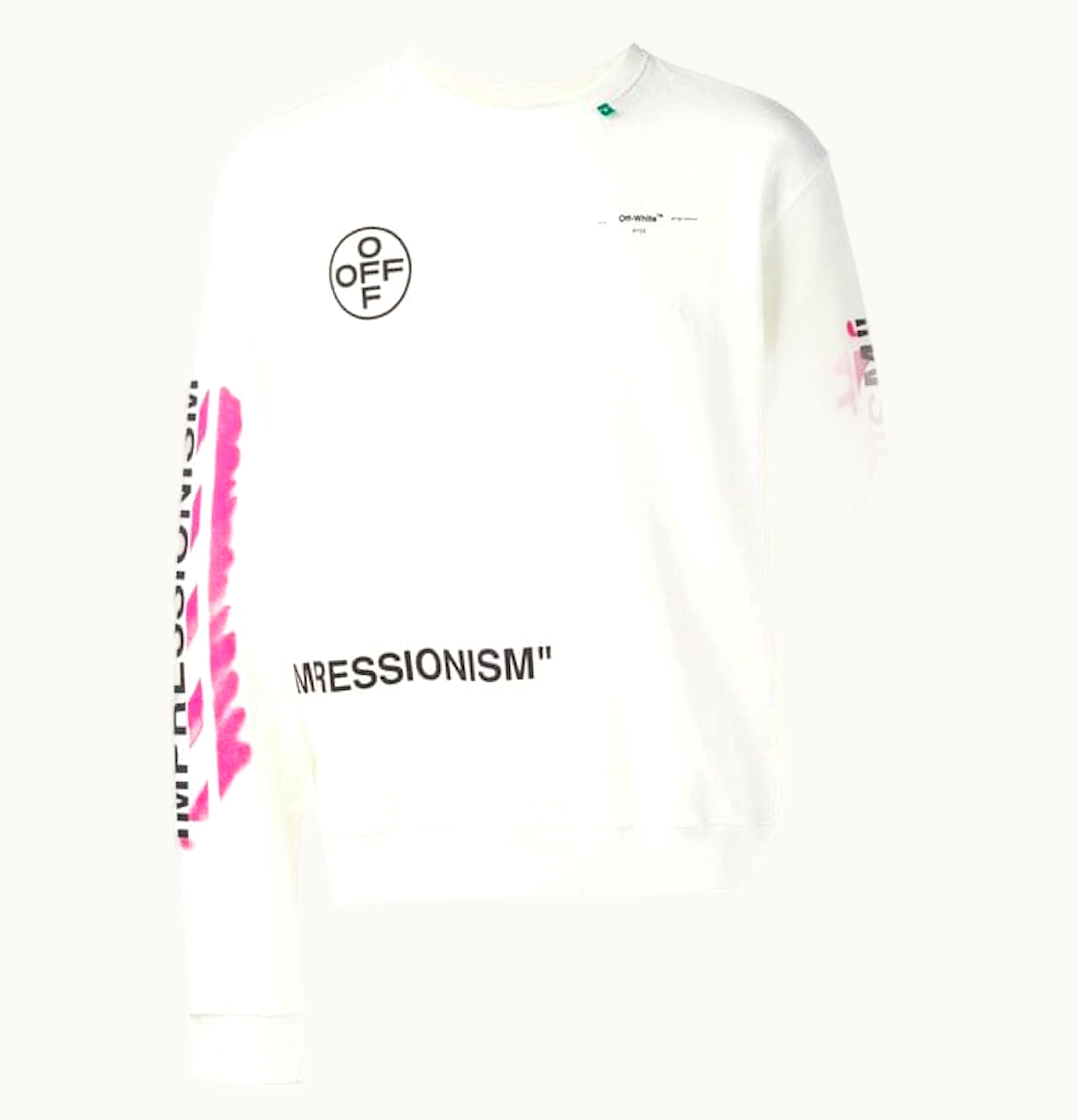 OFF-WHITE OFF WHITE Impressionism Diag Stencil Sweatshirt White Pink Black