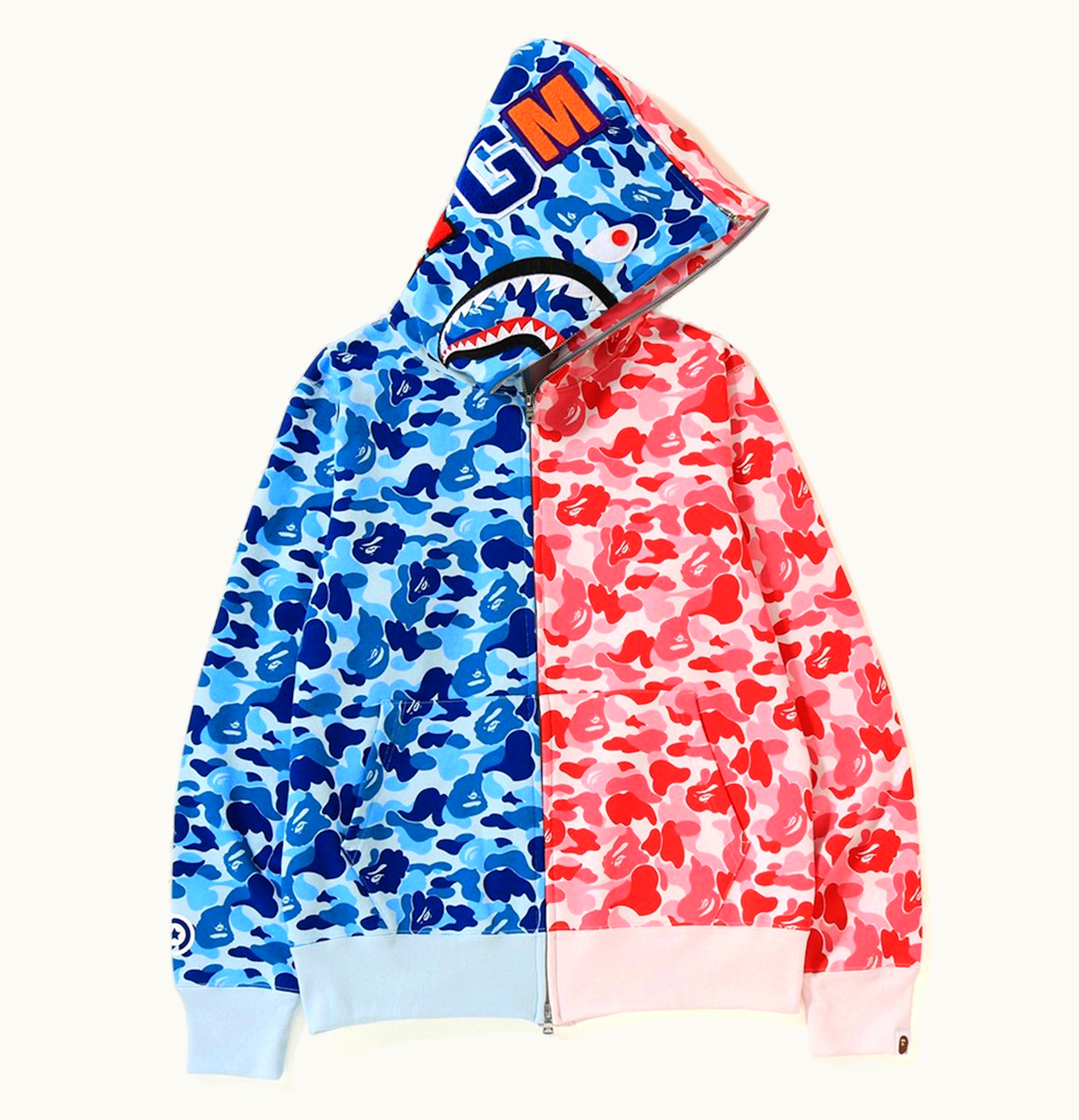 BAPE BAPE ABC Separate Shark Full Zip Hoodie Blue Pink