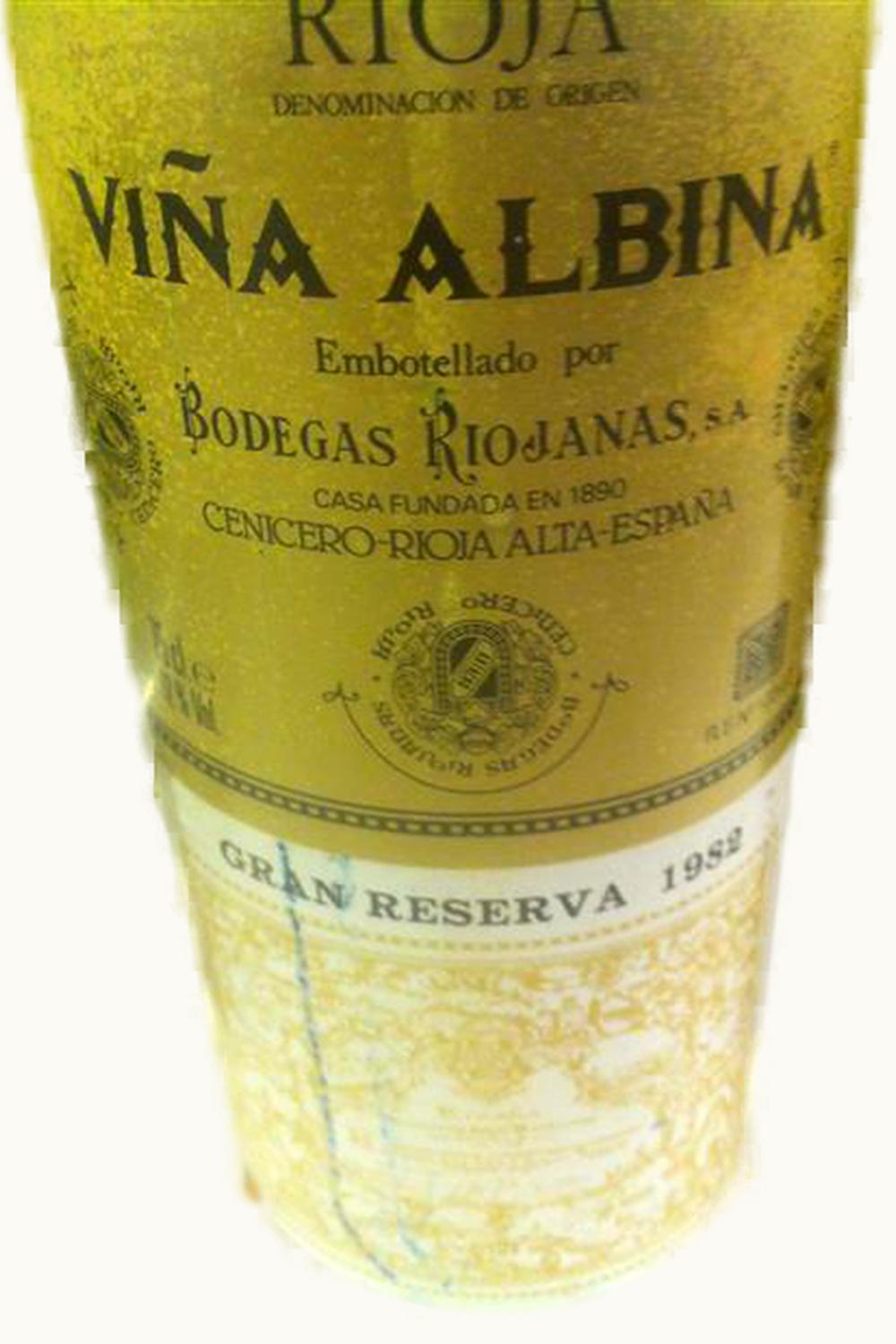 Riojana Riojana VIna Albina Grand Rsrv Doca Rioja Spain, 1982