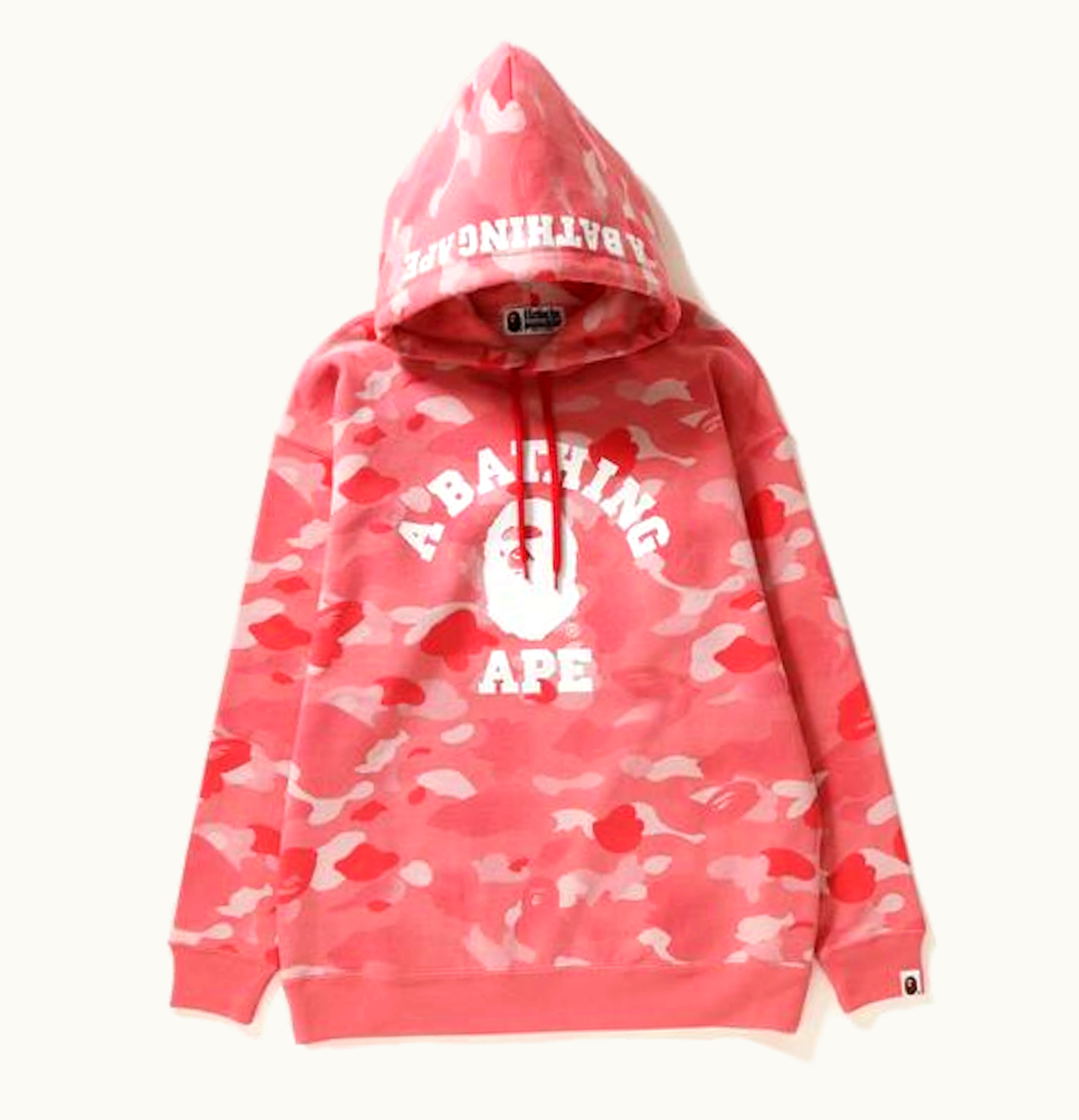 BAPE BAPE Gradation Camo Oversized Pullover Hoodie Pink White Ladies