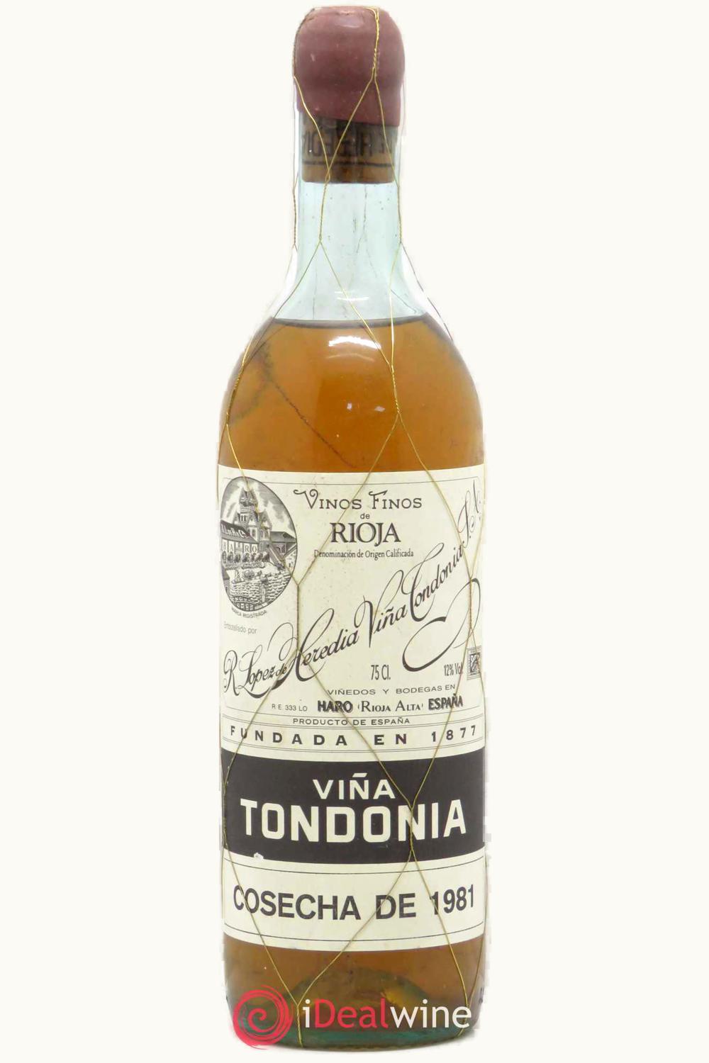 R. López de Heredia R. López de Heredia VIna Tondonia Rsrv Doca Rioja Alta Spain, 1981