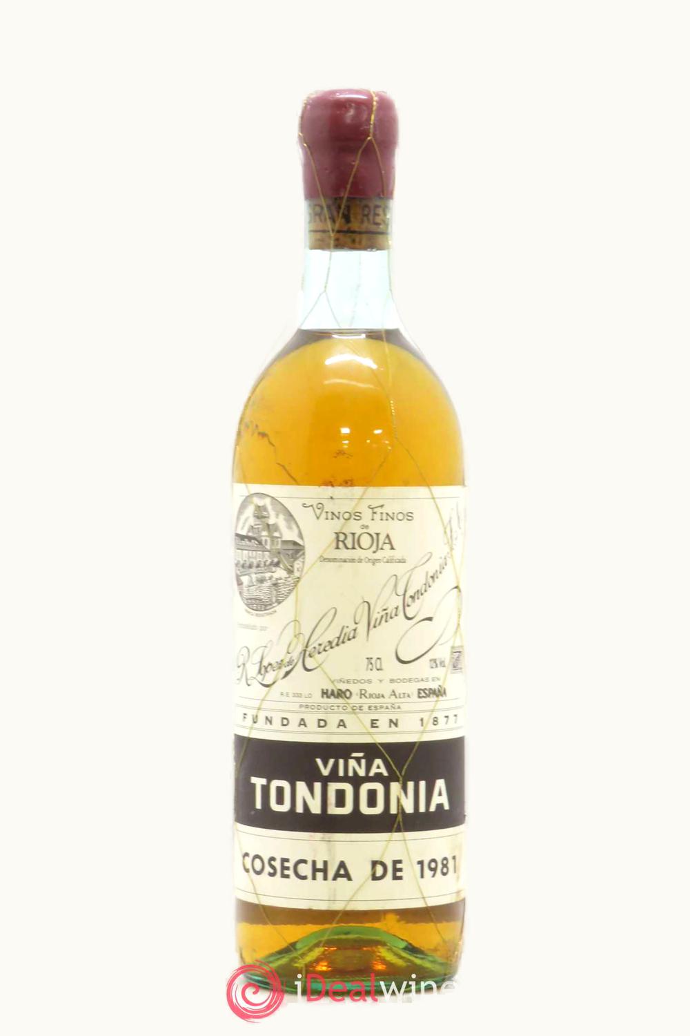 R. López de Heredia R. López de Heredia VIna Tondonia Bosconia Grand Rsrv Doca Rioja Alta Spain, 1981