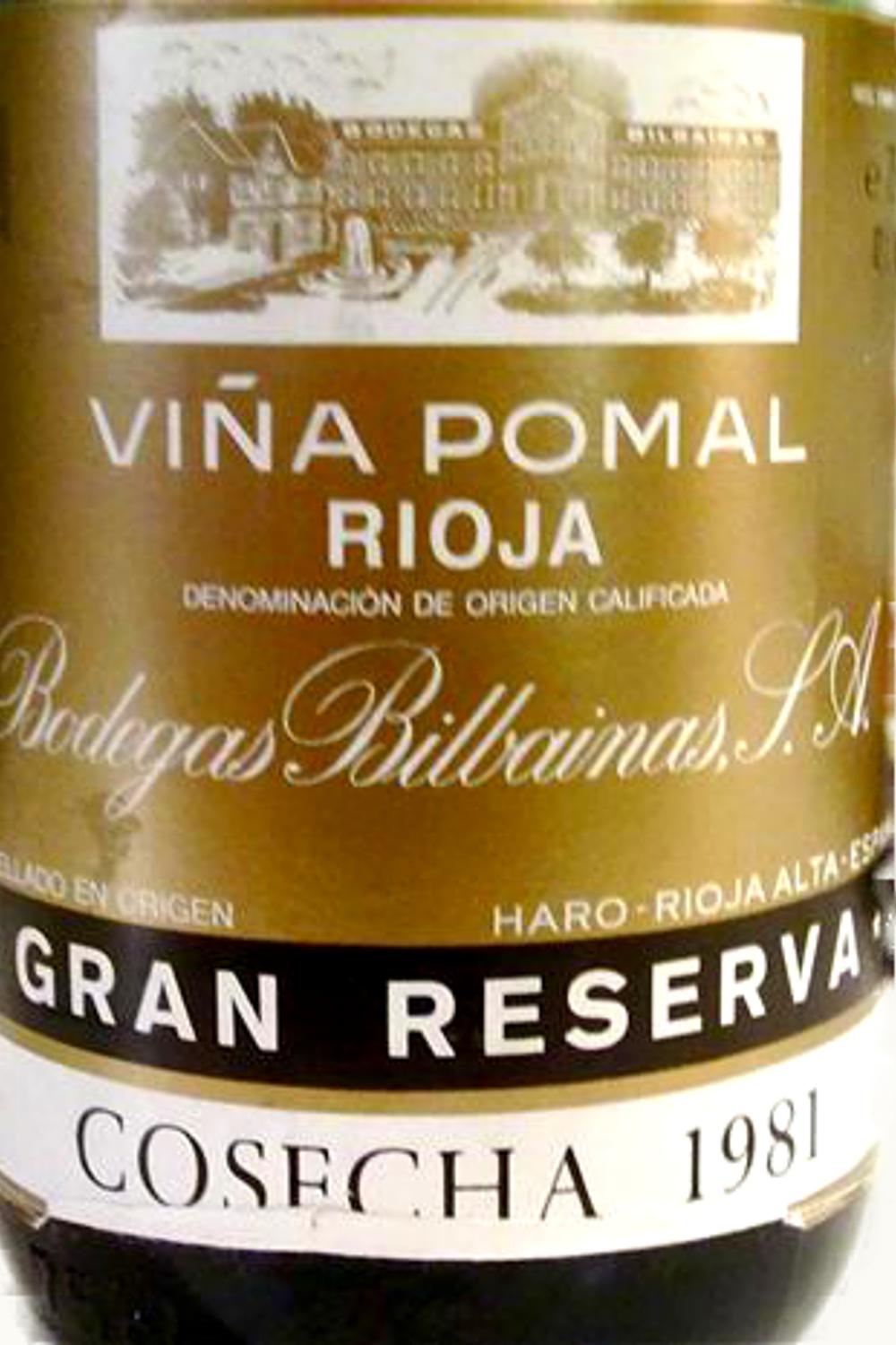 Bilbainas VIna Pomal Grand Rsrv Doca Rioja Alta Spain, 1981
