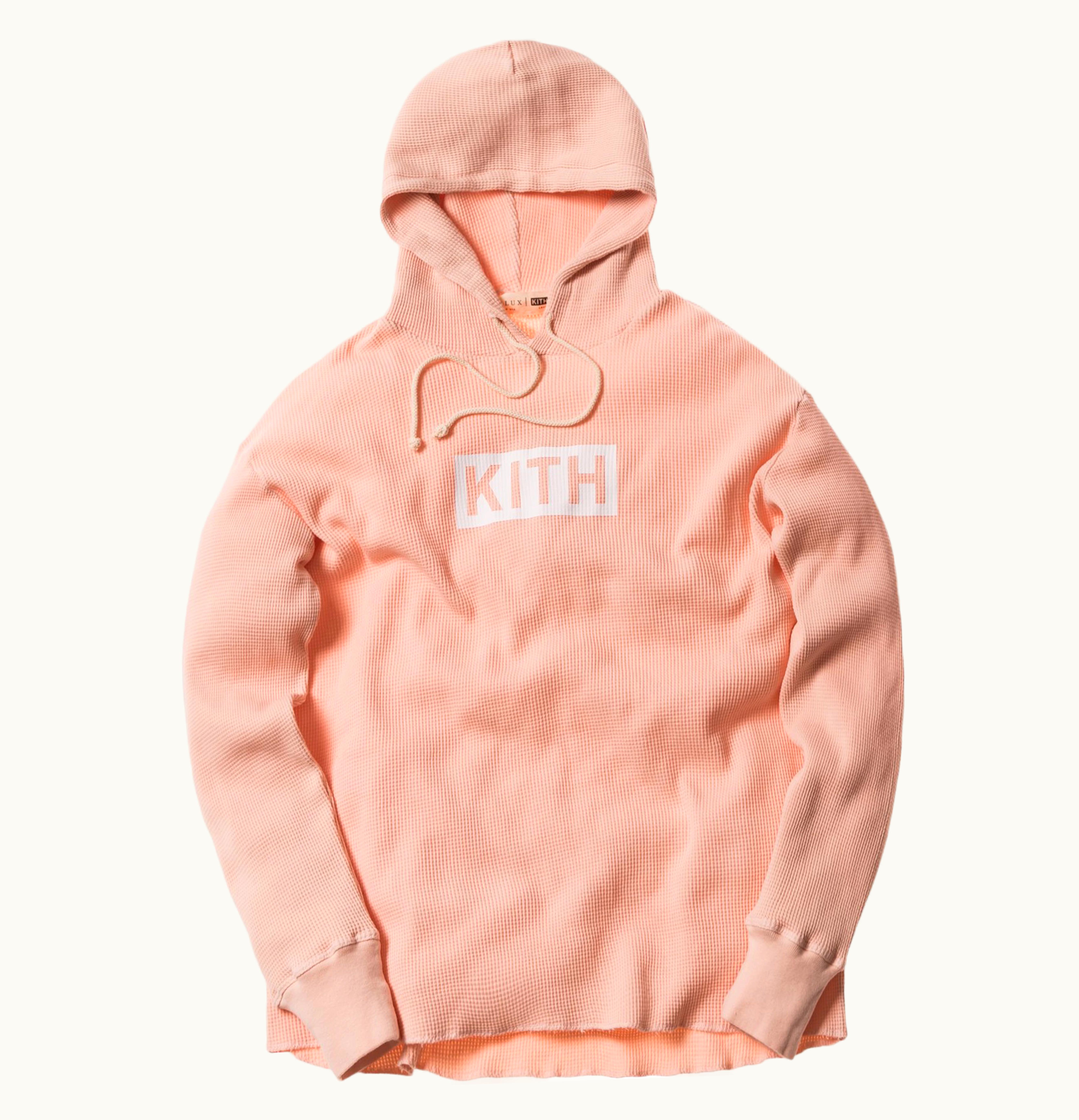 Kith Kith Calux Waffle Hoodie Pink