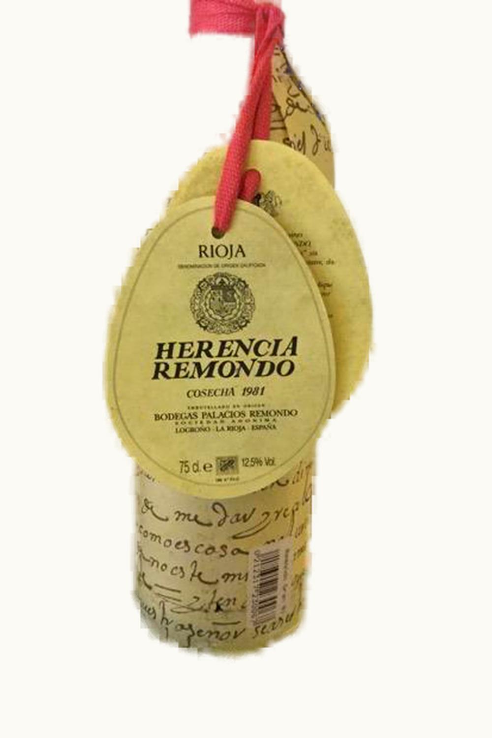 Palacio Herencia Remondo Grand Rsrv Doca Rioja Baja Orient Spain, 1981