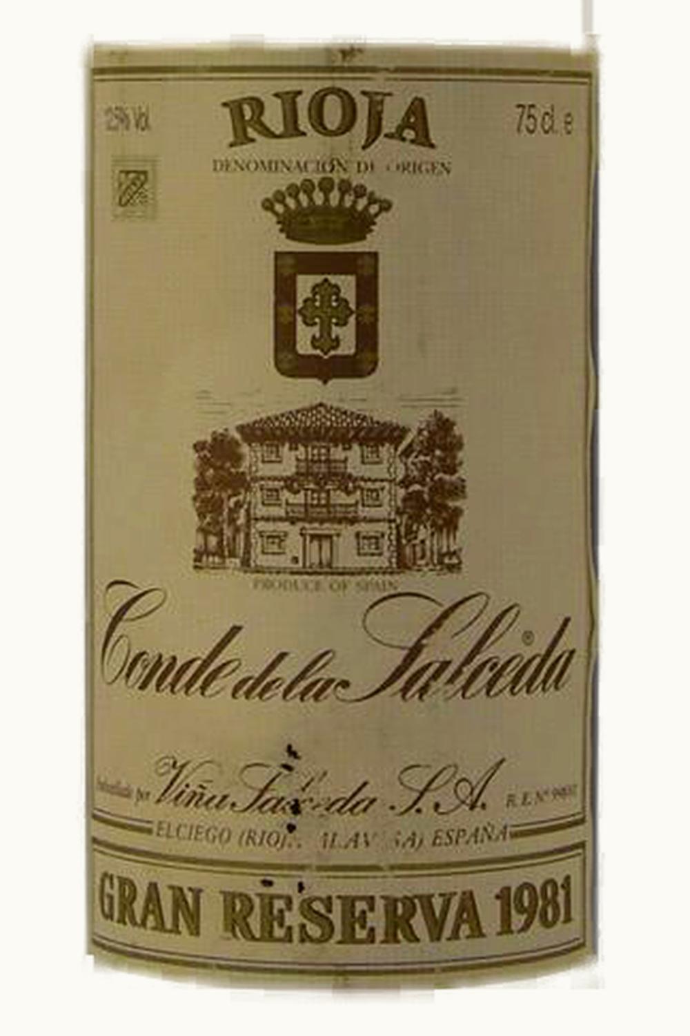 VIña Salceda VIna Salceda Conde de la Grand Rsrv Doca Rioja Spain, 1981