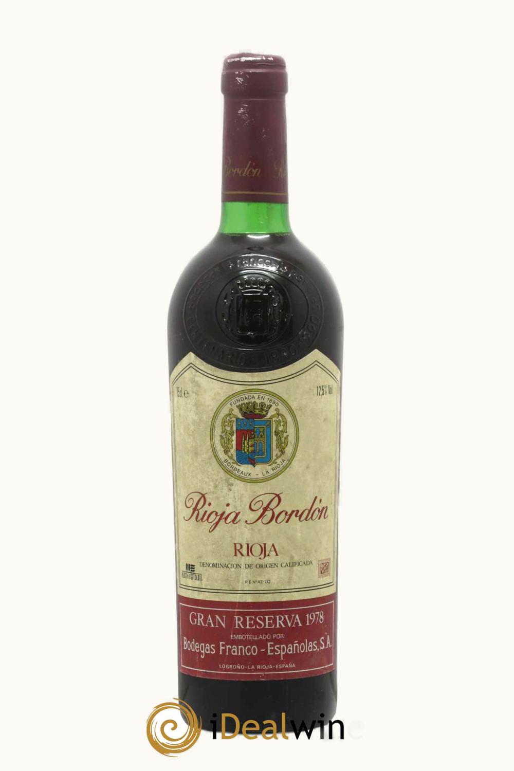 Franco Bordón Franco Bordón Gran Reserva D.O.Ca. Rioja, 1978
