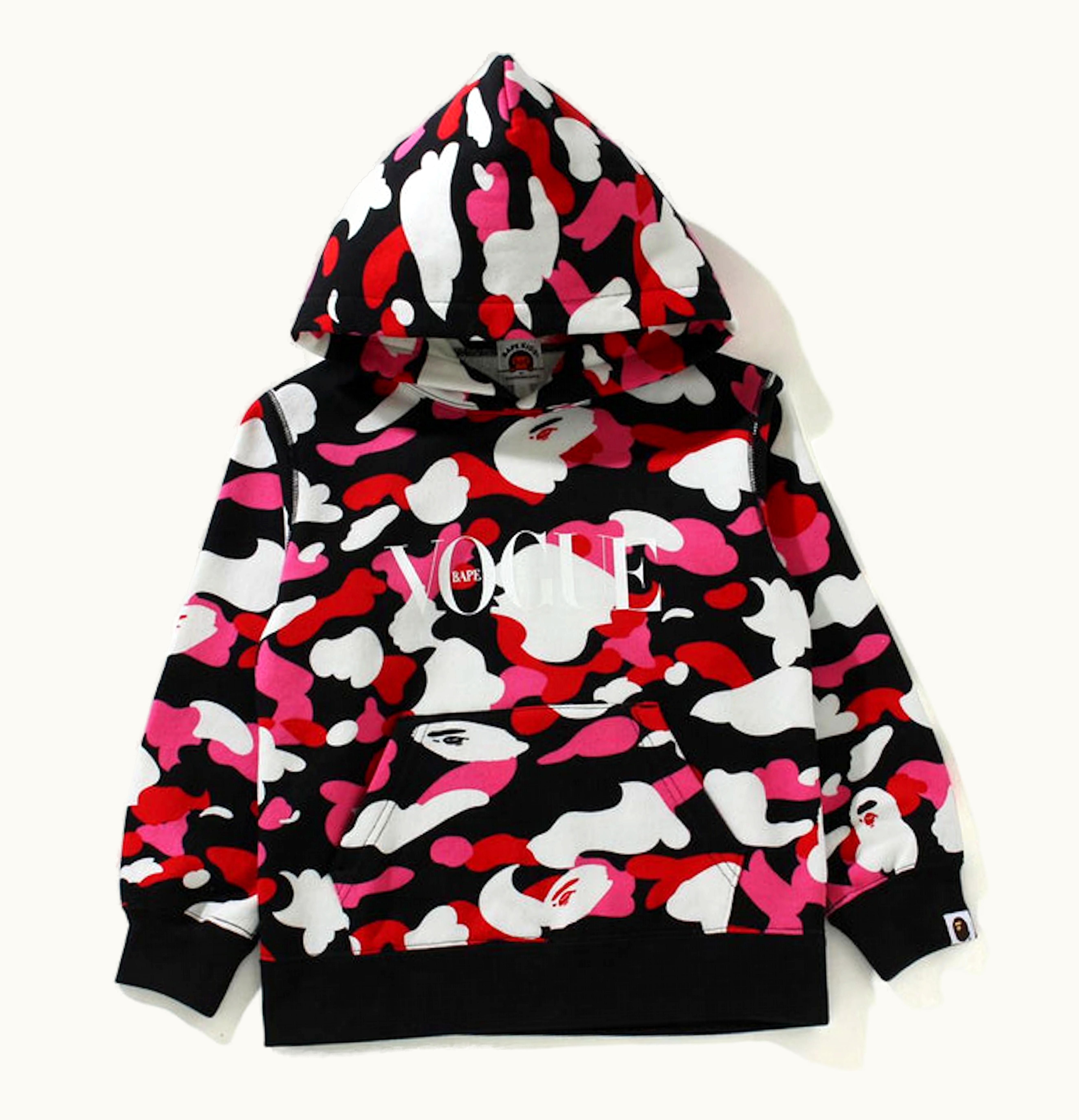 BAPE BAPE x VOGUE ABC Camo Pullover Hoodie Kids Black Pink White
