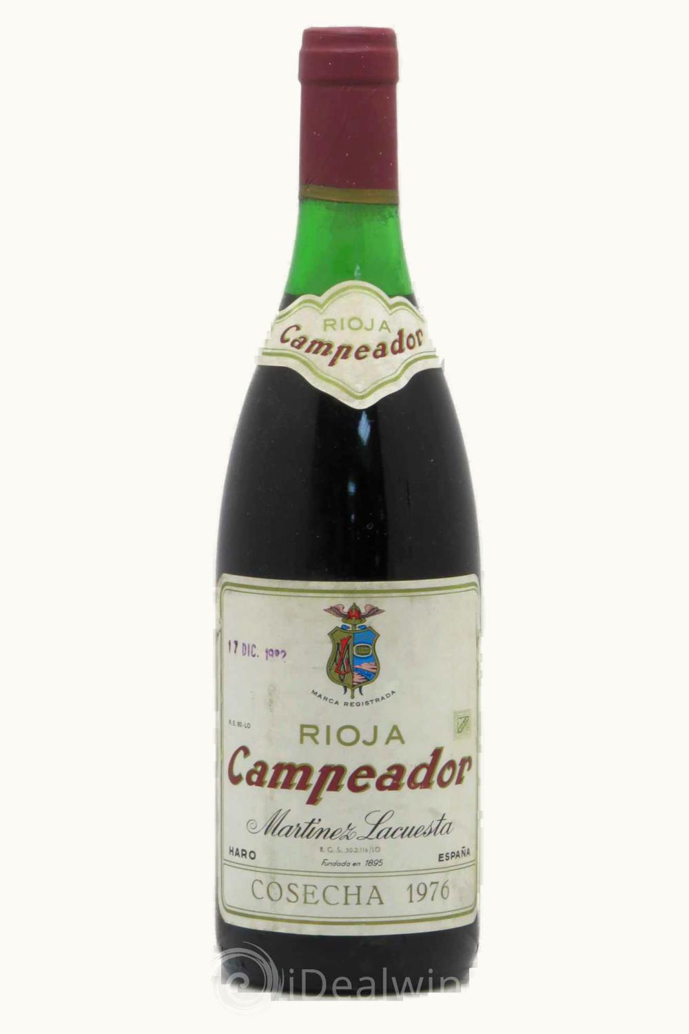 Martínez Lacuesta Martínez Lacuesta Campeador Reserva D.O.Ca. Rioja Alta, 1976