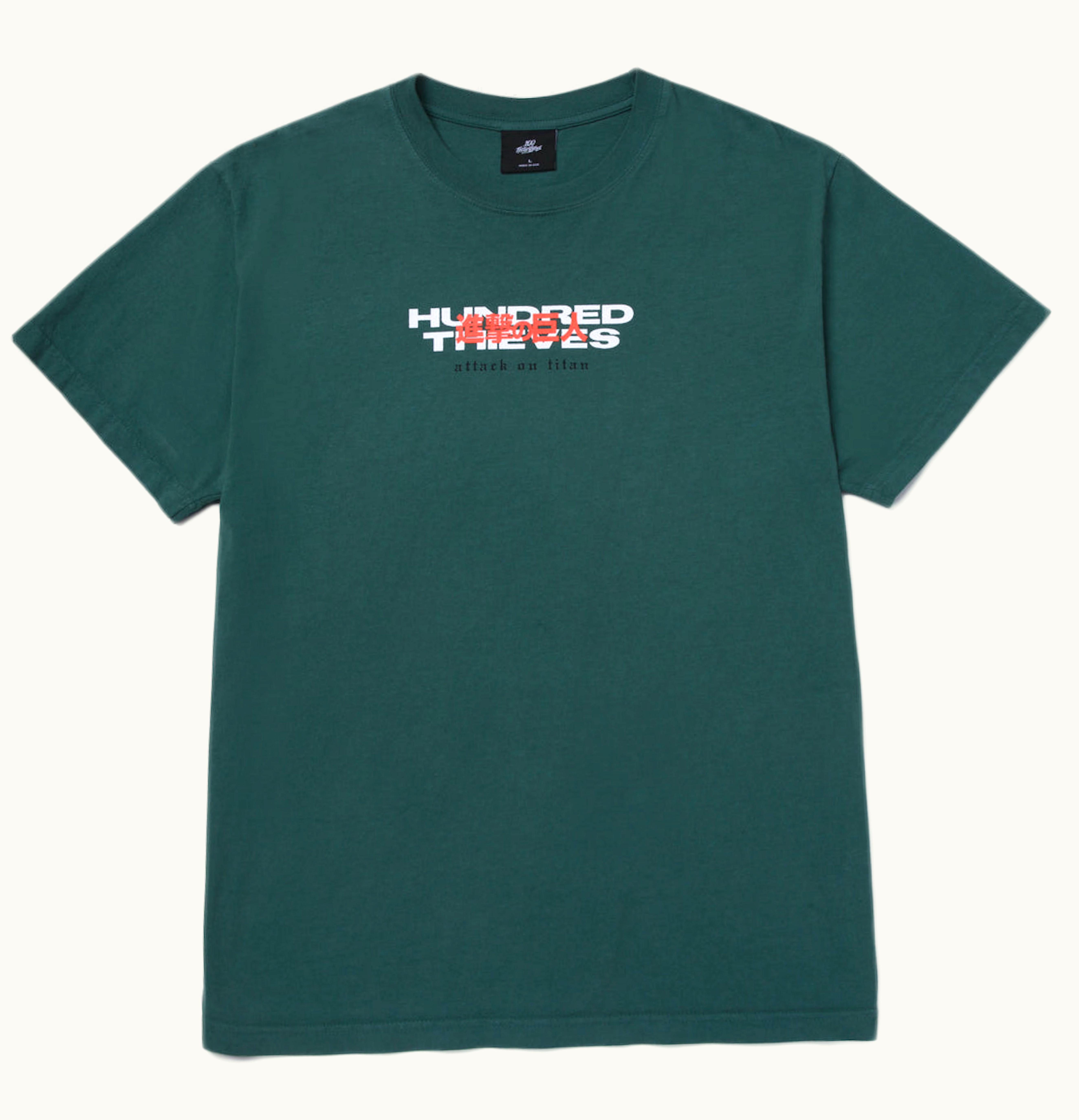 100 Thieves 100 Thieves x Attack on Titan RAB T shirt Green