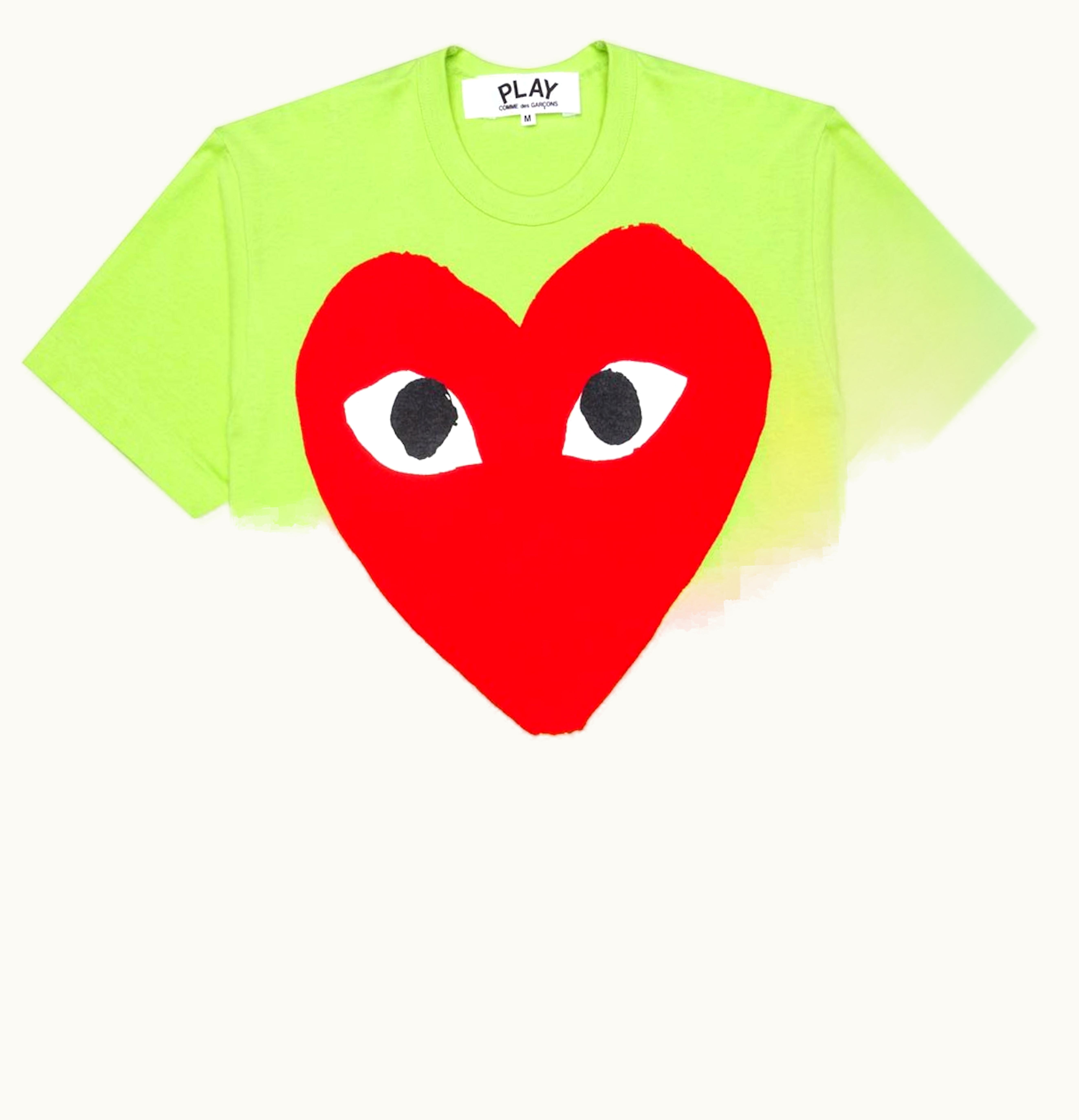 CDG Play Comme des Garcons PLAY Pastelle Red Heart T shirt Green