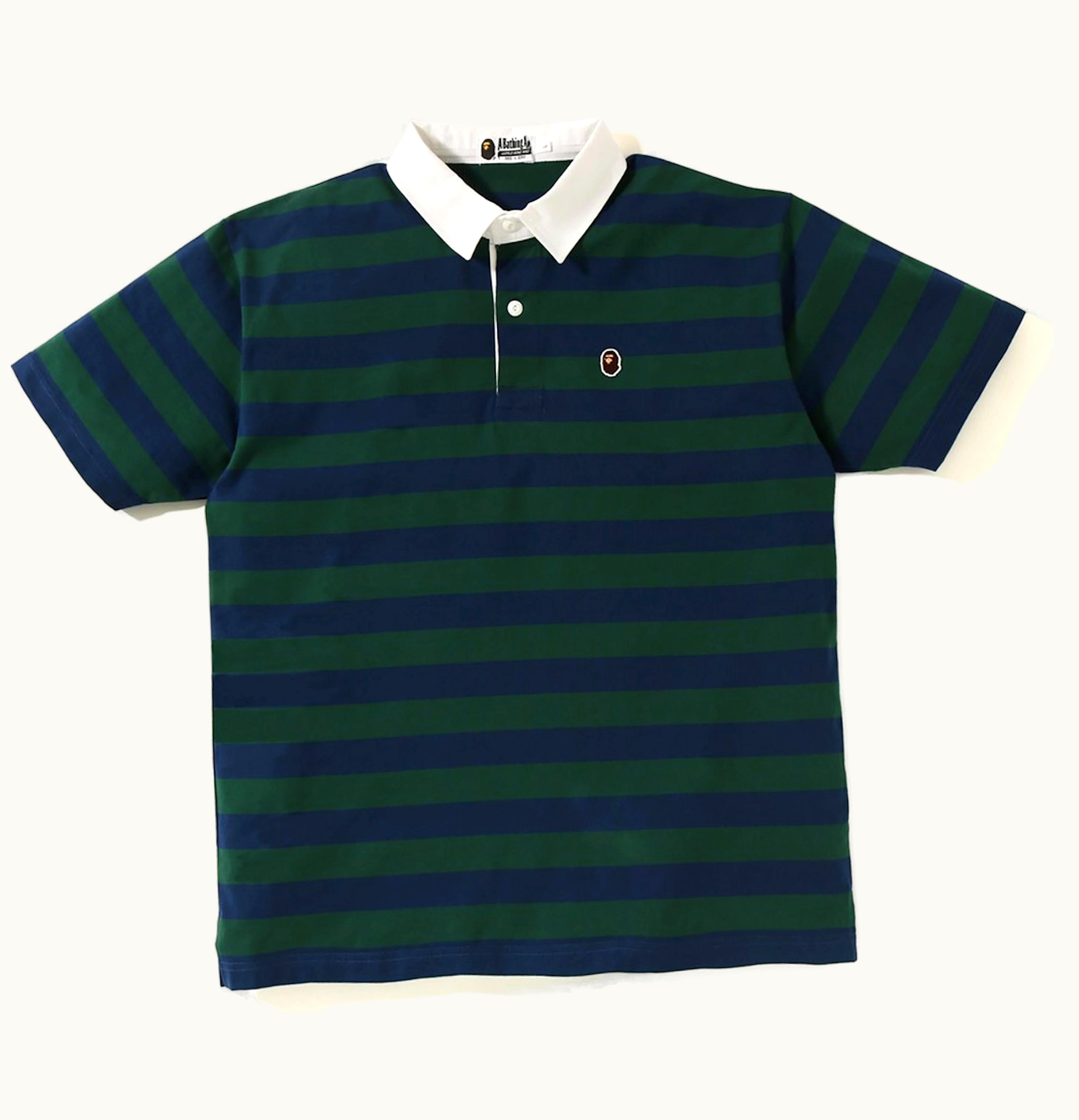 BAPE BAPE Relaxed Hoop Rugby S S Shirt Green