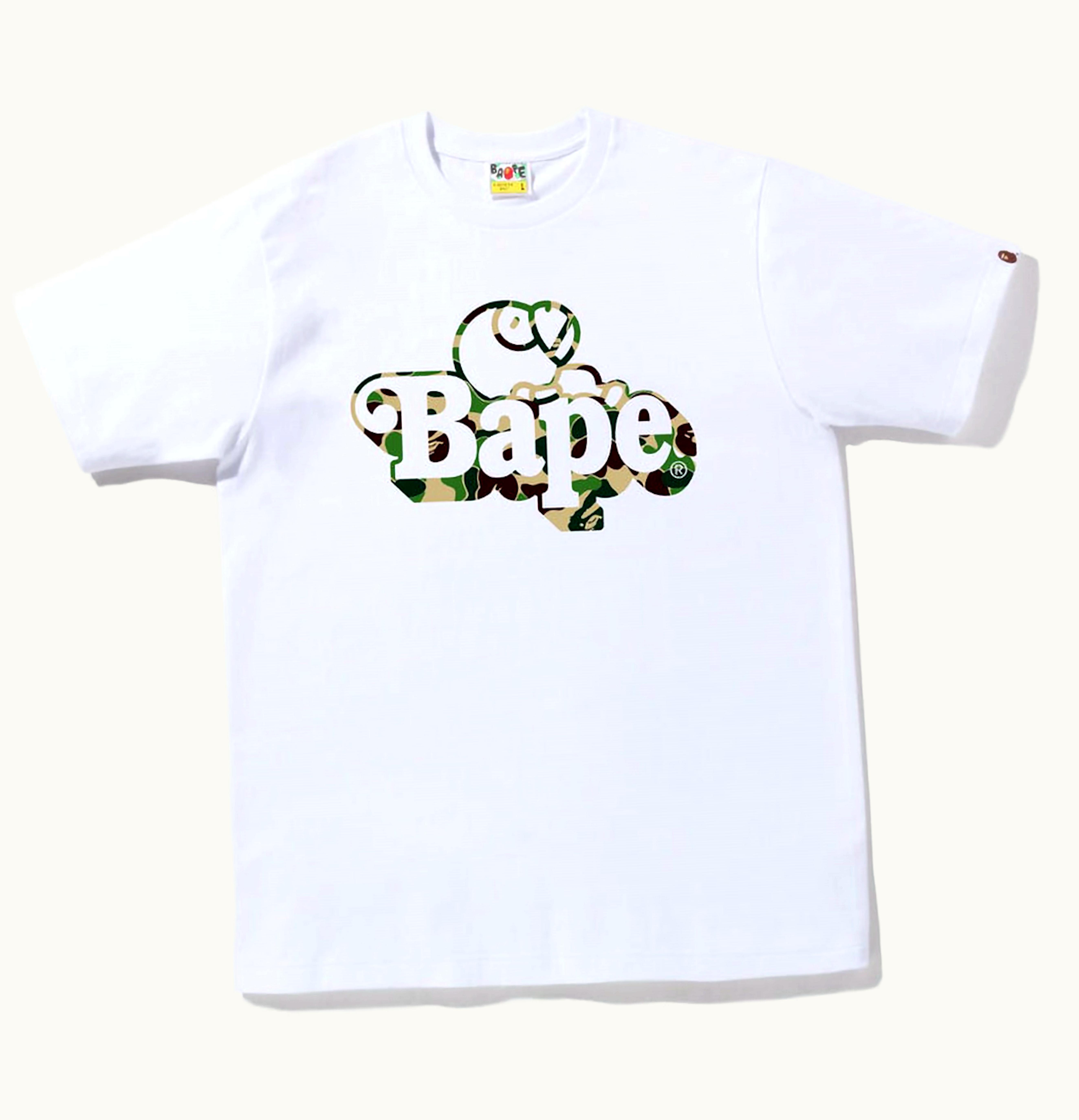 BAPE BAPE ABC Camo Milo on Bape Tee White Green